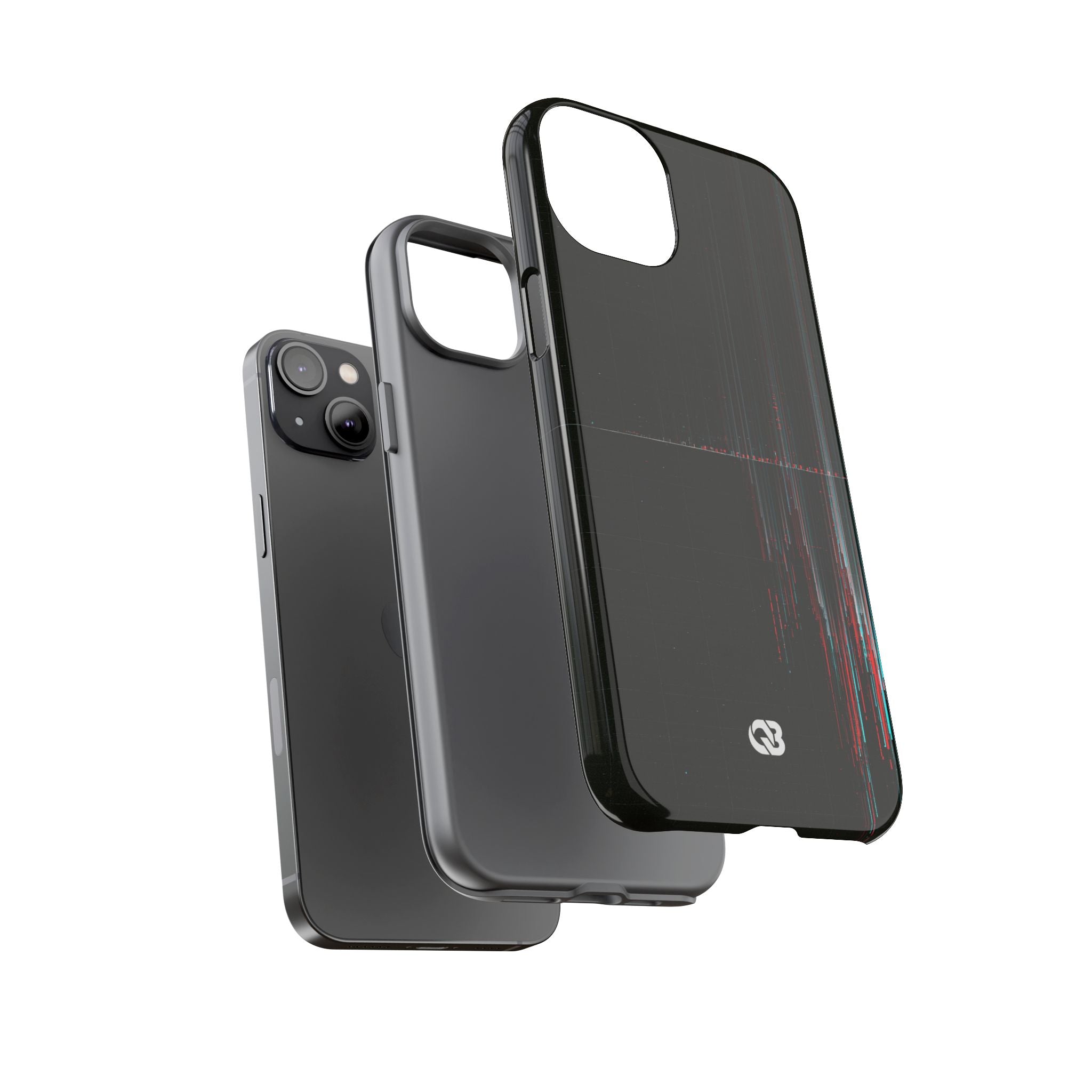 Black Tough Phone Case for iPhone - Corrupted Data Stream