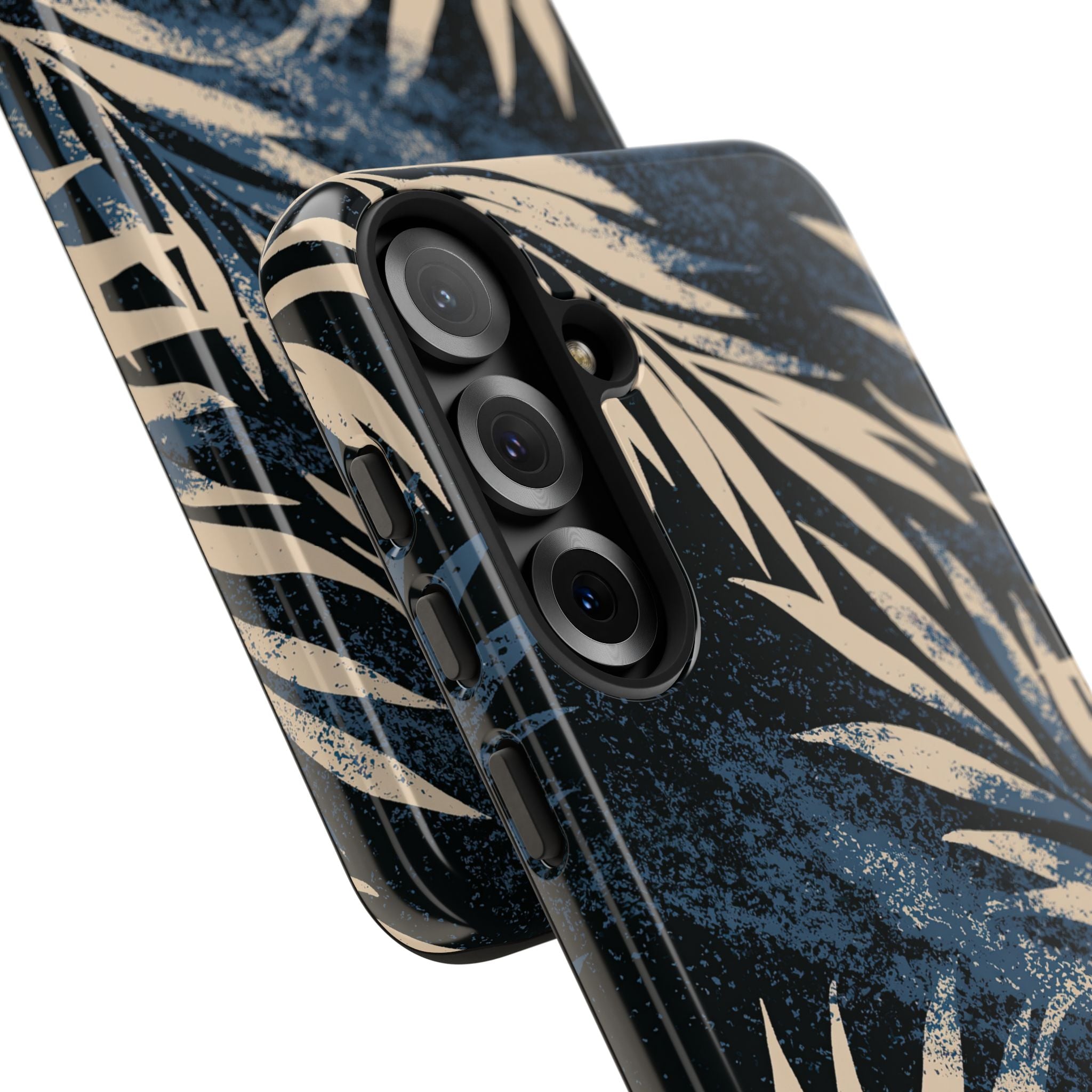 Blue Tough Phone Case for Samsung - Midnight Indigo Palm