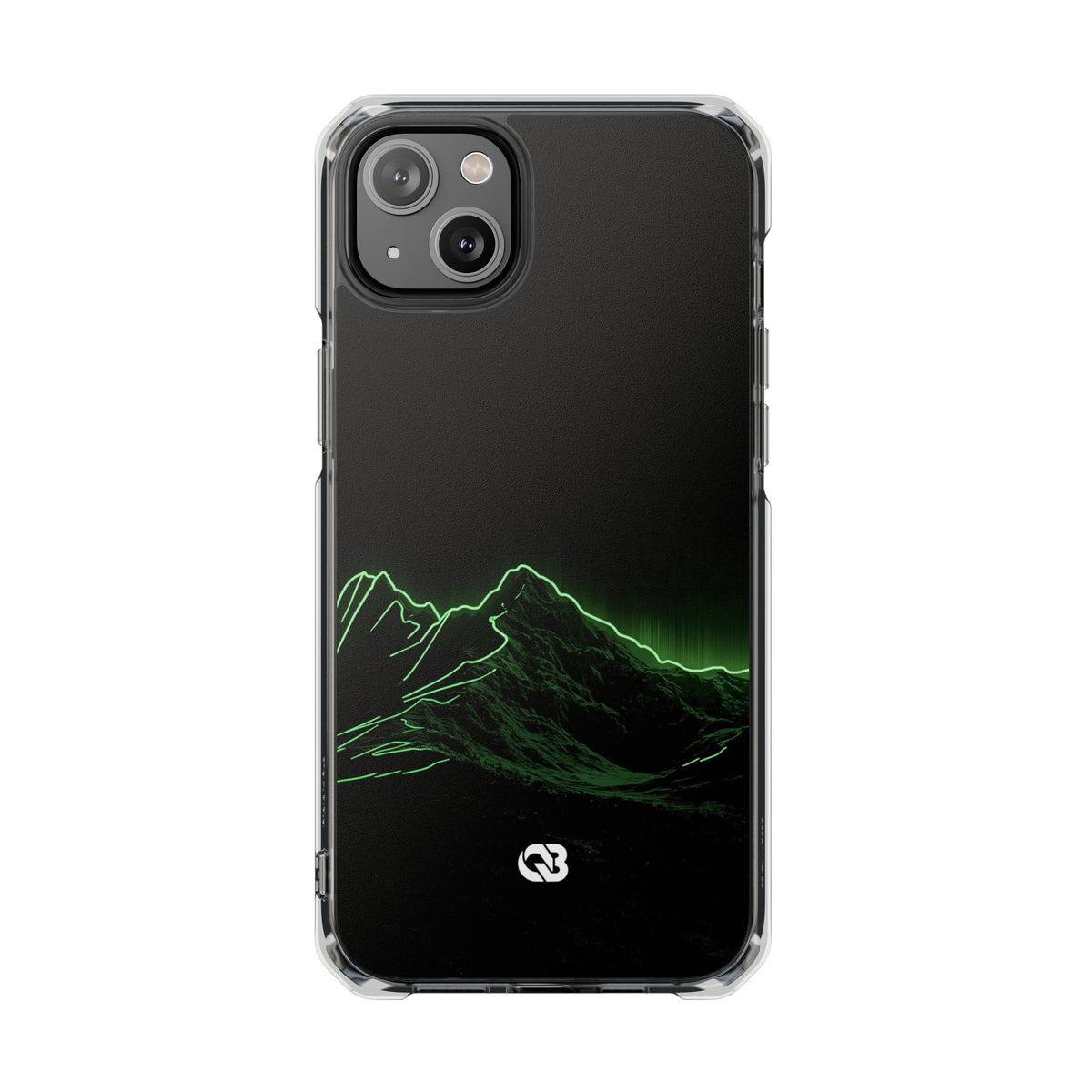 Nordic Mountain Contour · Clear Impact Magnetic Phone Case for iPhone · Black