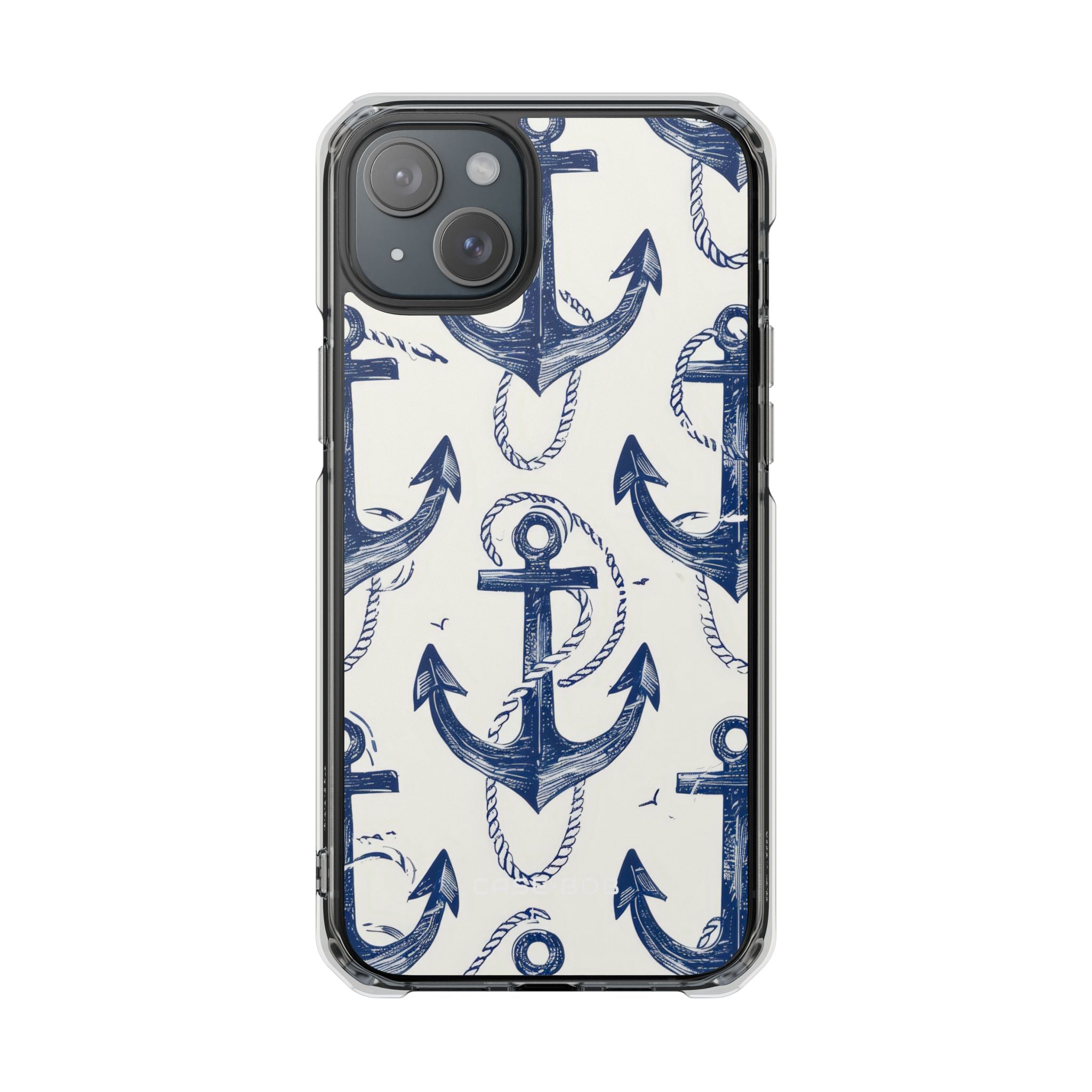 Navy Anchor Loop iPhone 15 Plus Case - Impact