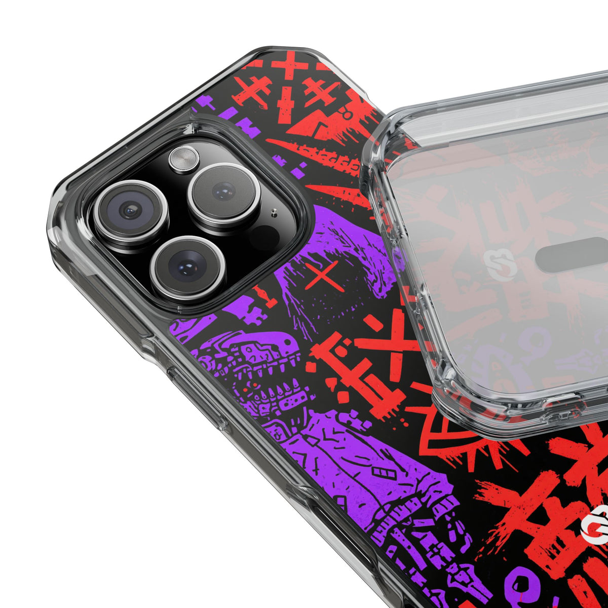 Underground Cyber Glyphs · Clear Impact Magnetic Phone Case for iPhone · Black