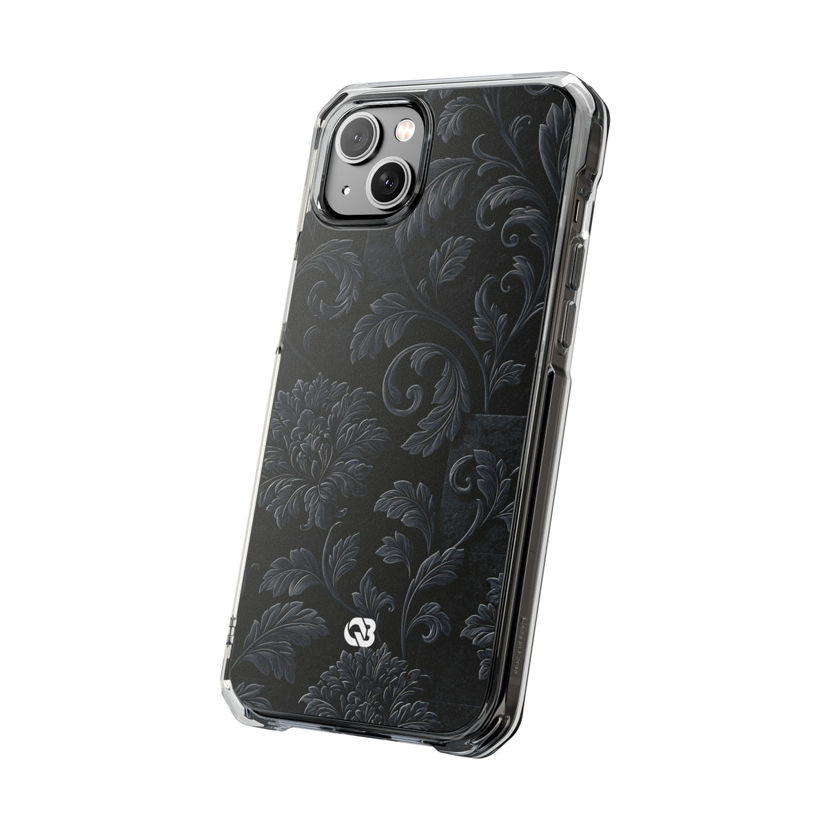 Obsidian Damask · Clear Impact Magnetic Phone Case for iPhone · Black