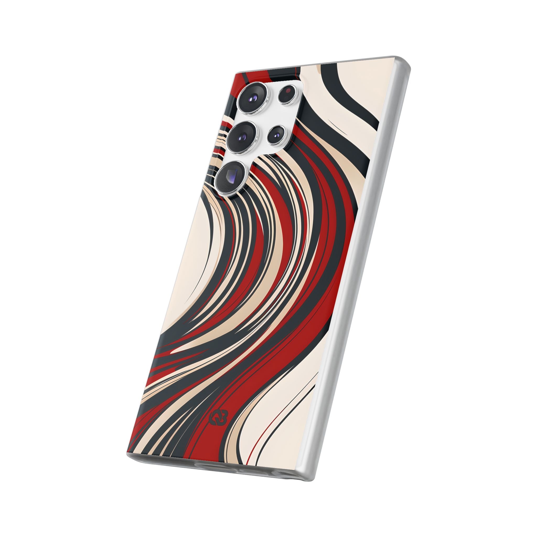 Crimson Flow Waves · Soft Phone Case for Samsung