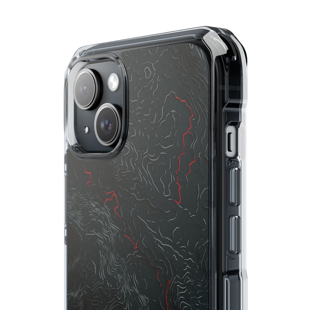 Crimson Rift · Clear Impact Magnetic Phone Case for iPhone · Black