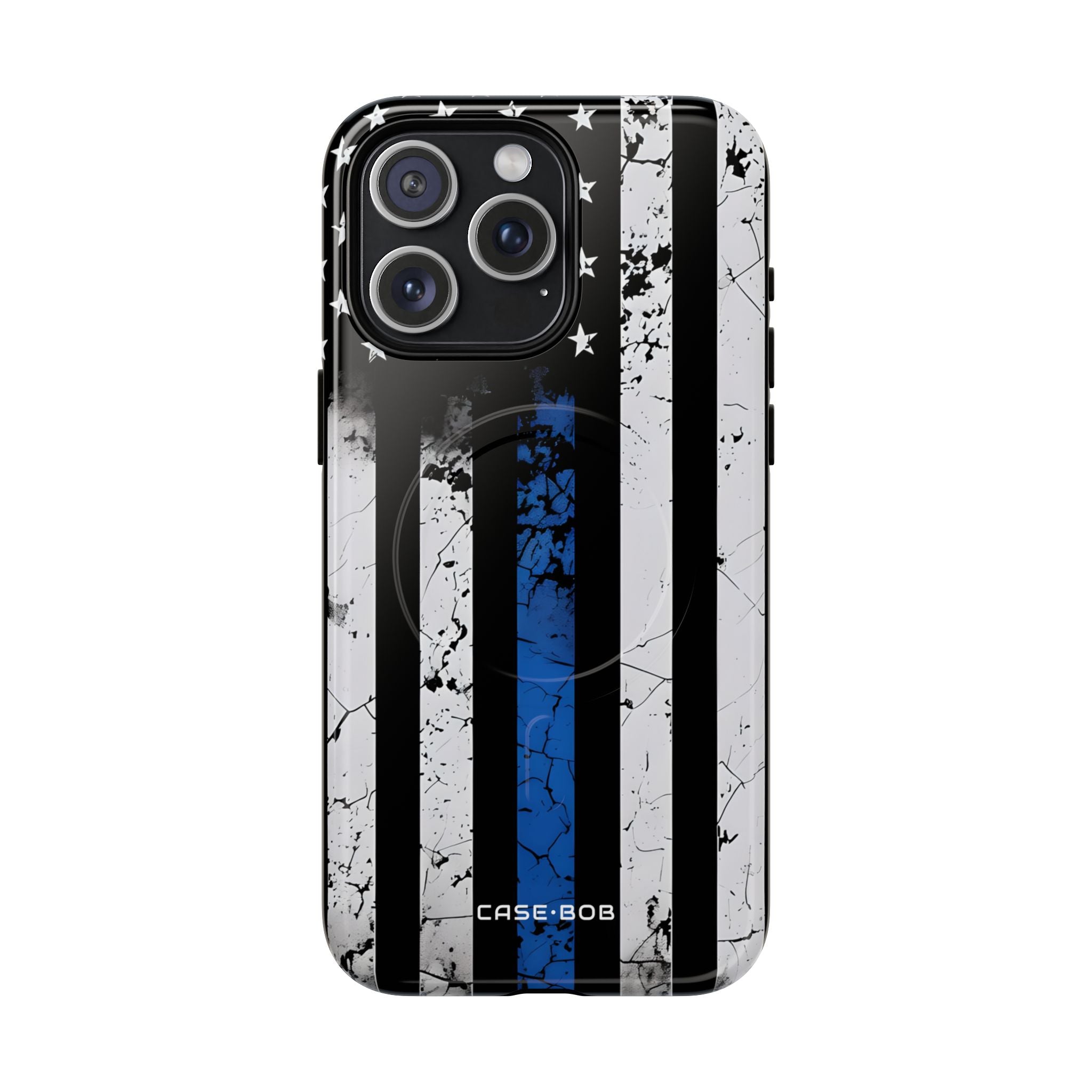 Blau gestreifte Flagge iPhone 15 Pro Max Case - Tough+