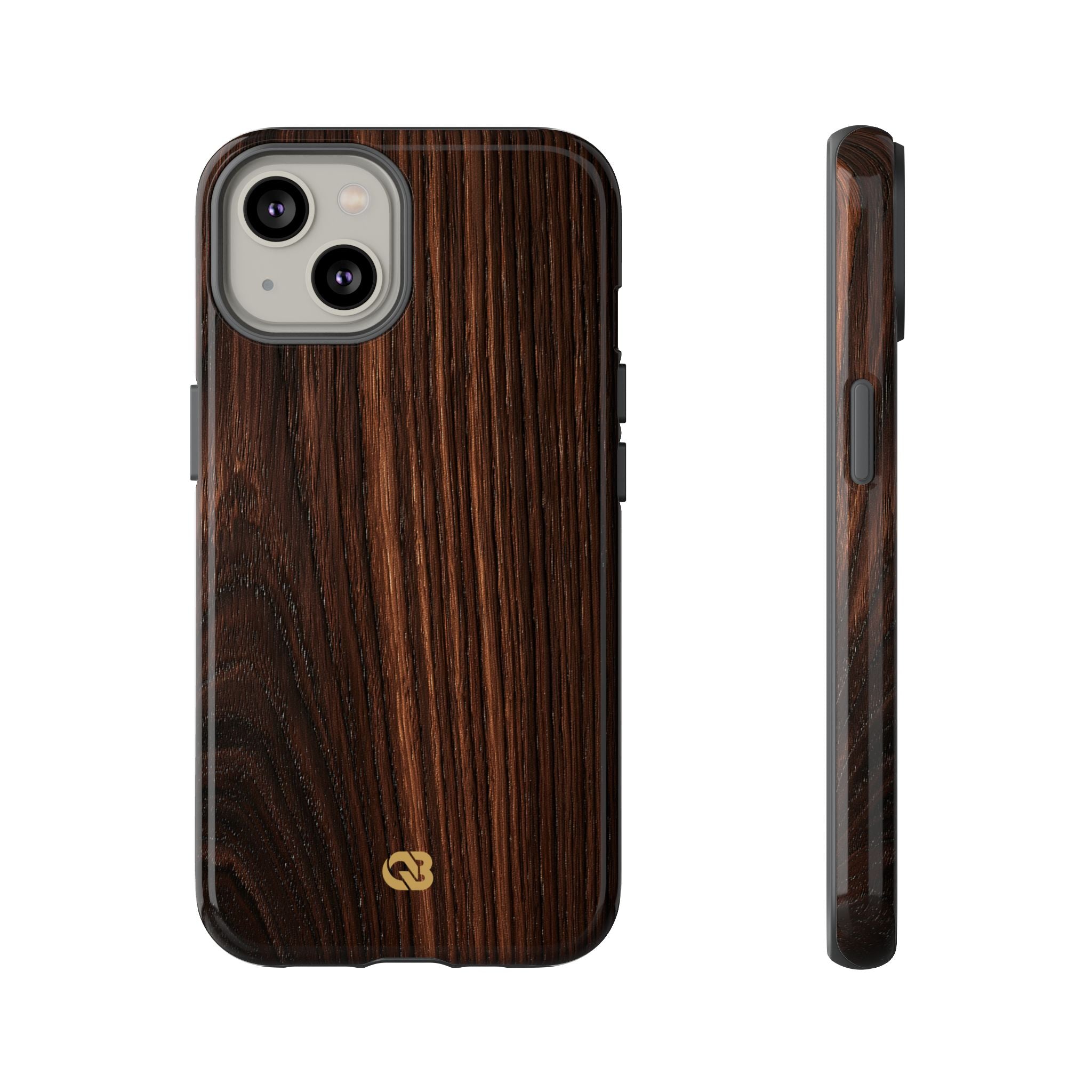 Brown Tough Phone Case for iPhone - Burnished Mahogany Grain