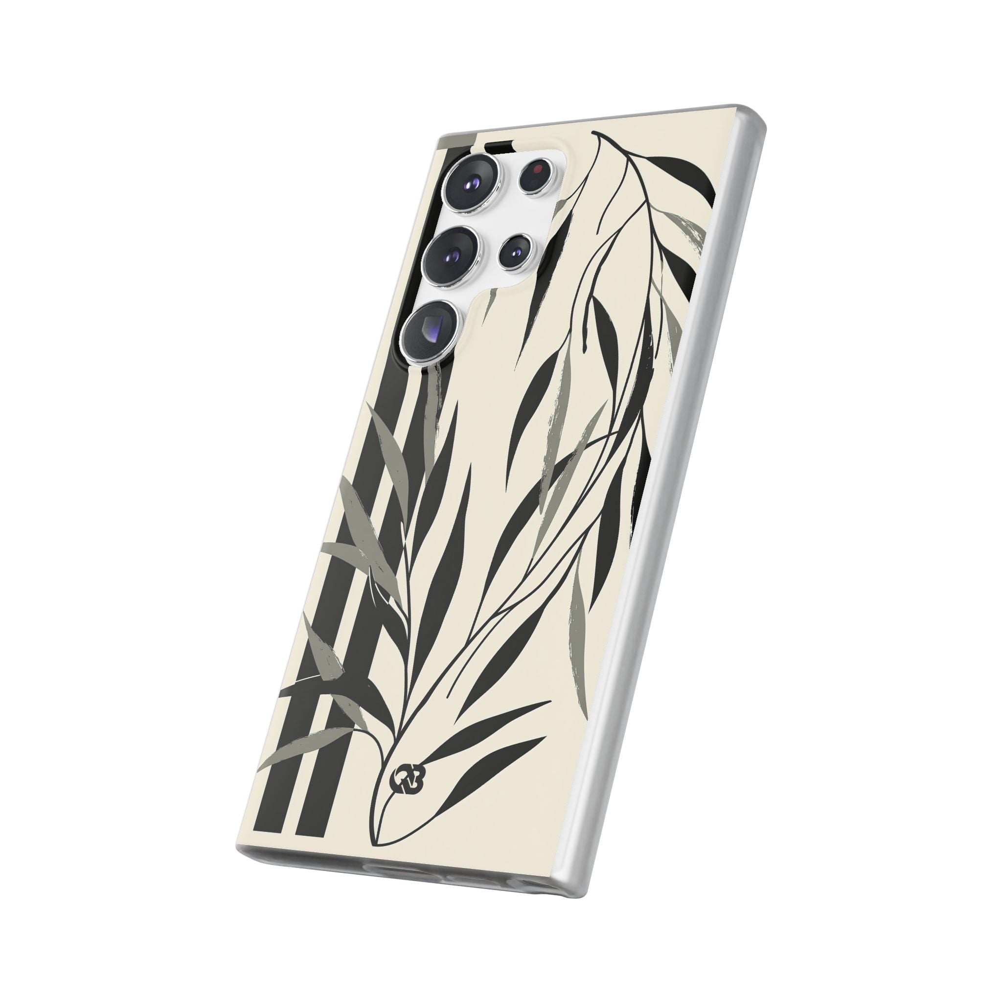 Beige Lite Phone Case for Samsung - Soot Leaf Sketch