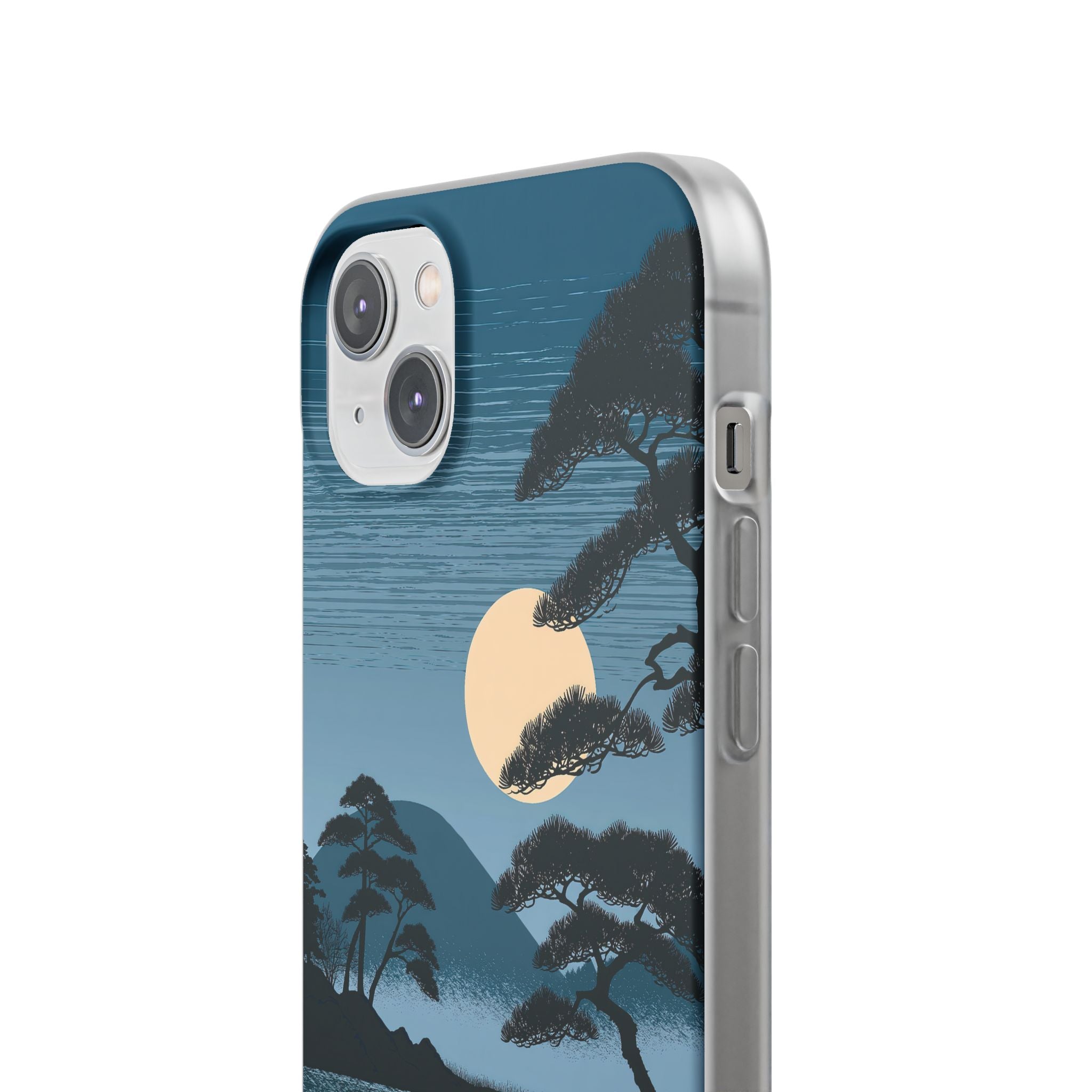 Blue Lite Phone Case for iPhone - Midnight Kyoto Pine