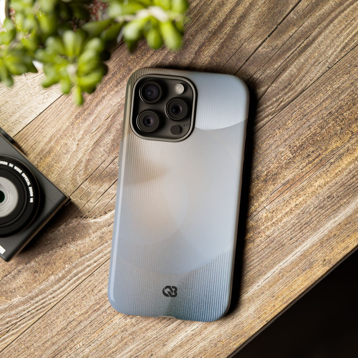 White Tough Phone Case for iPhone - Frosted Ribbed Sphere
