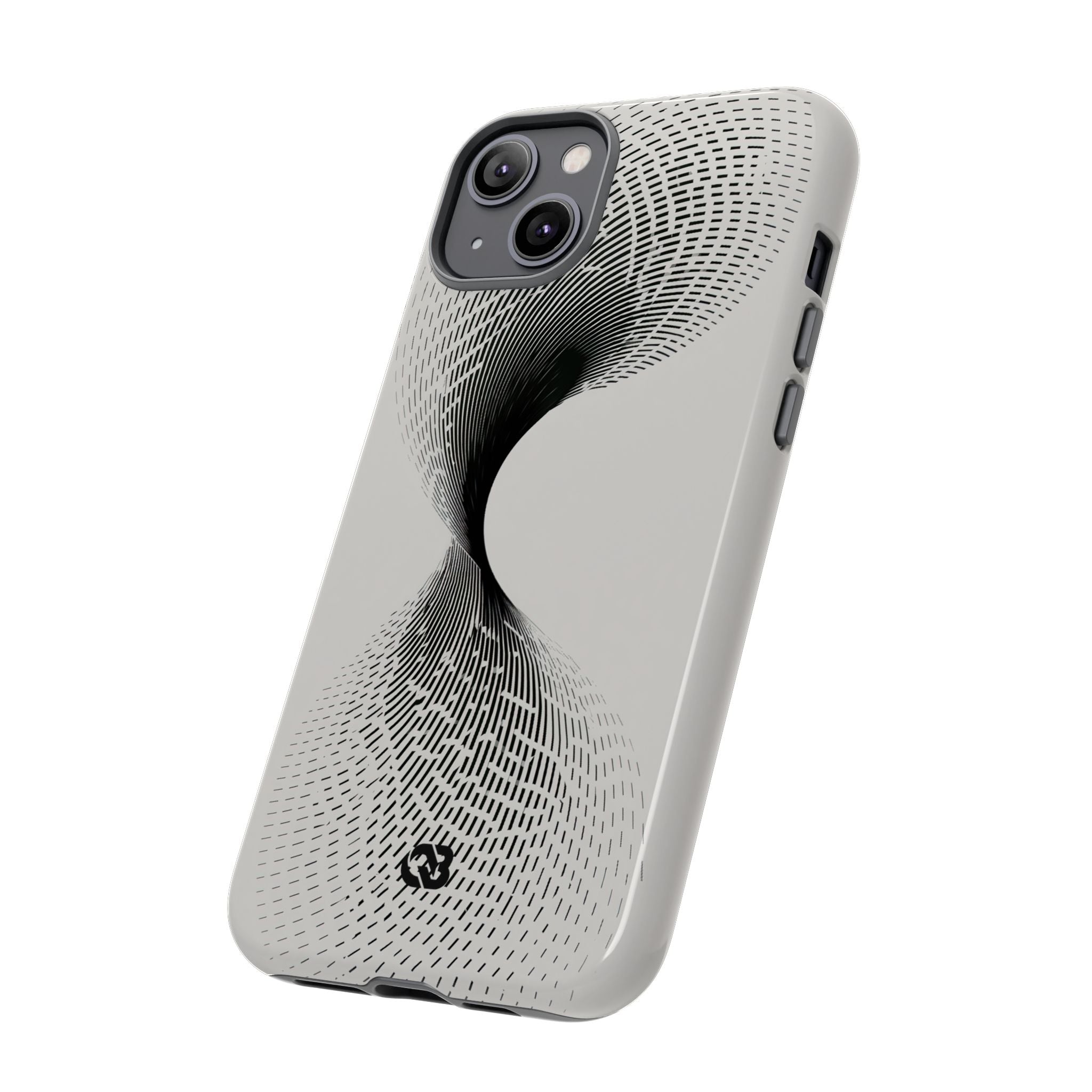 White Tough Phone Case for iPhone - Linear Torsion Grid