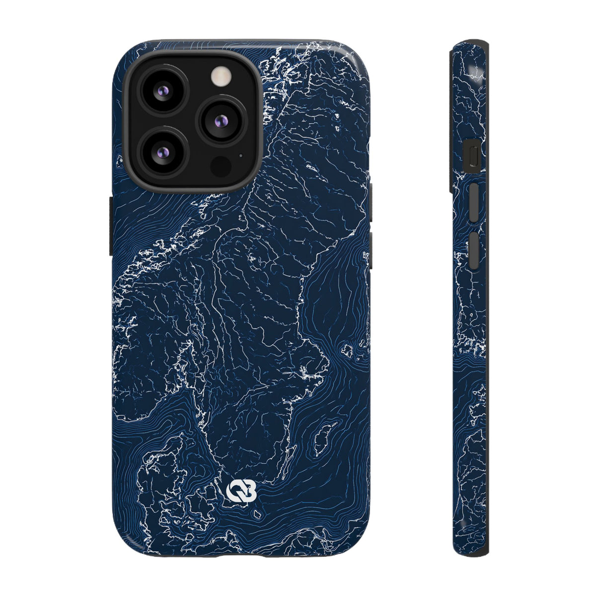 Nordic Contour Chart · Tough Phone Case for iPhone · Blue