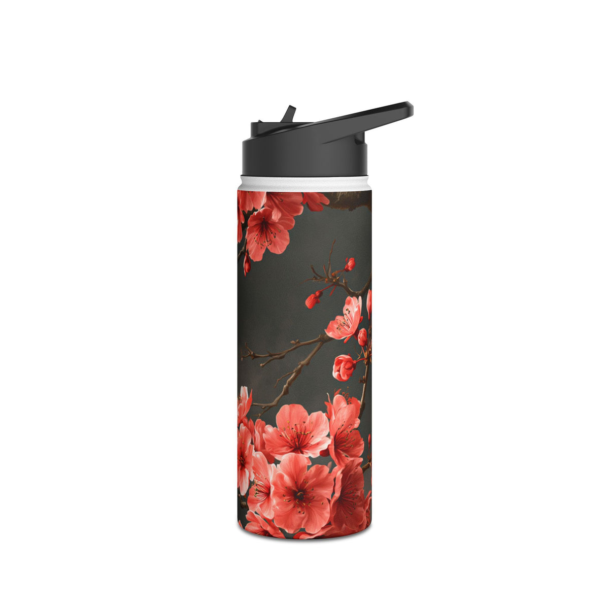 Dark Sakura Nocturne · Insulated Water Bottle · Black