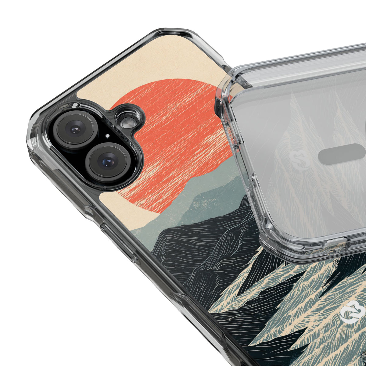 Crimson Ridge Horizon · Clear Impact Magnetic Phone Case for iPhone · Black