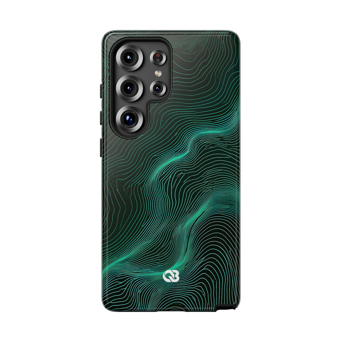 Teal Tough Phone Case for Samsung - Neon Jade Contour