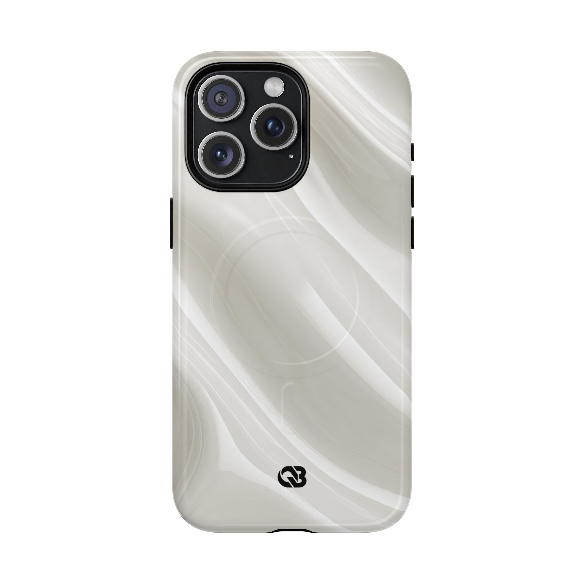 White Tough 2.0 Magsafe Phone Case for iPhone - Polished Ivory Wave