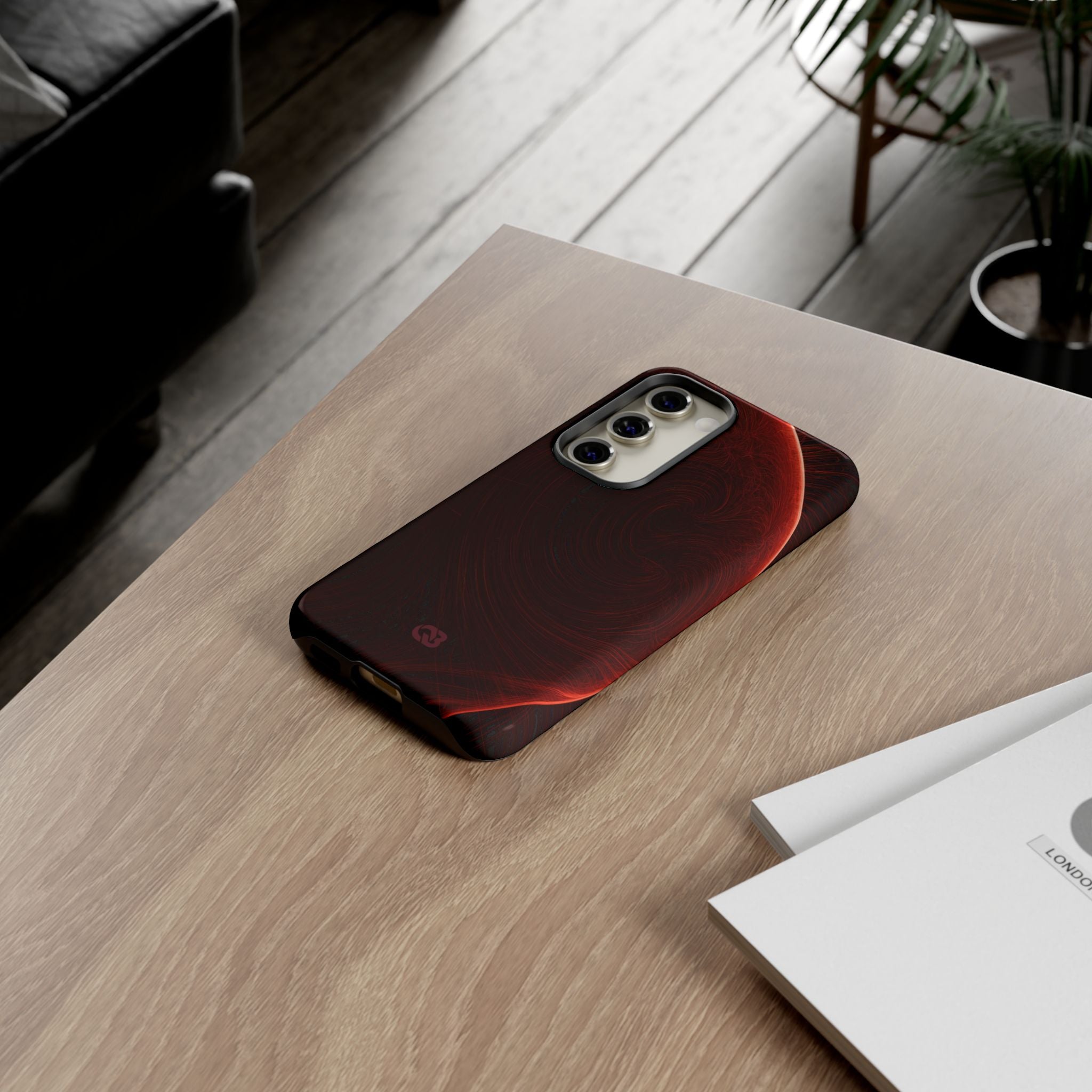 Red Tough Phone Case for Samsung - Crimson Flare Flux