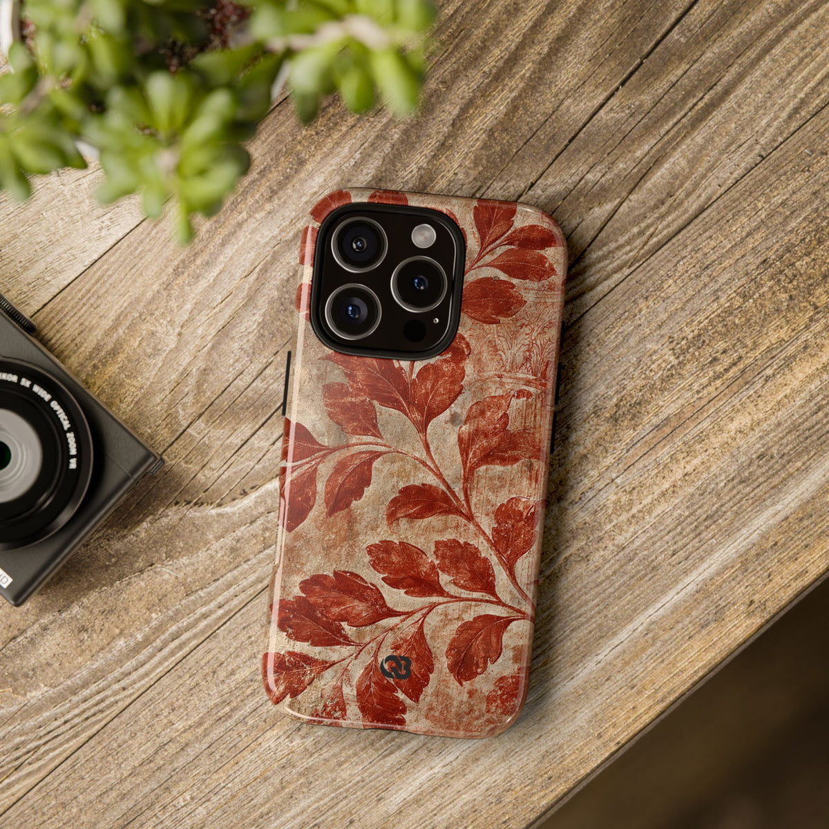 Terracotta Botanical Fresco · Tough Phone Case for iPhone · Red