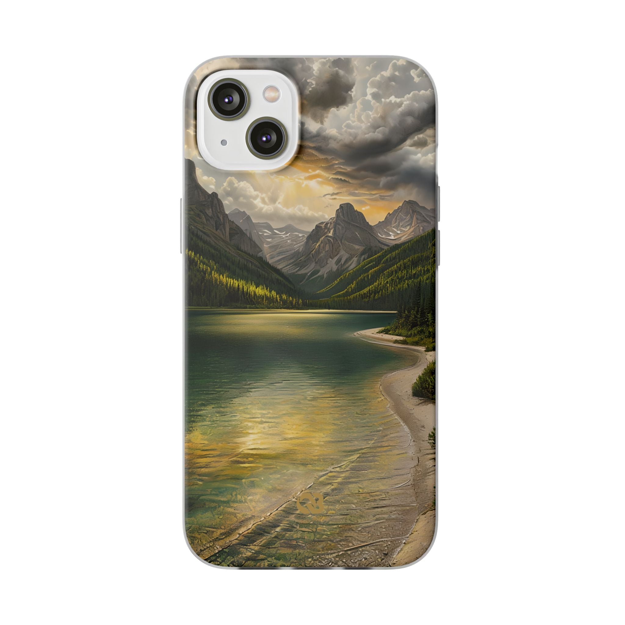 Gilded Mountain Lake · Soft Phone Case for iPhone