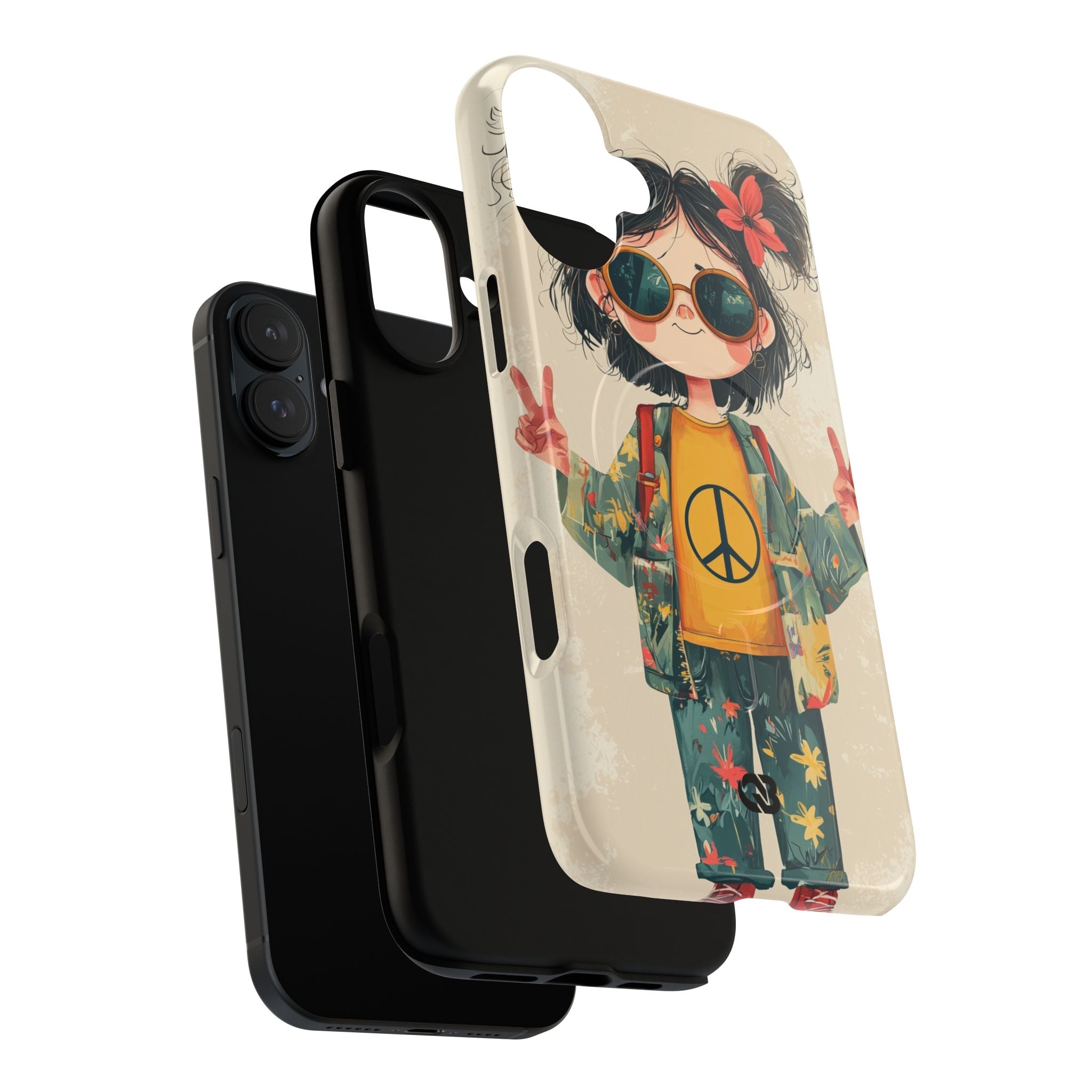 Retro Peace Girl · Tough+ Custodia per iPhone · Magsafe