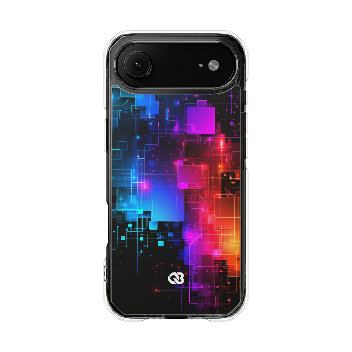 Spectral Circuit Grid · Clear Impact Magnetic Phone Case for iPhone · Black