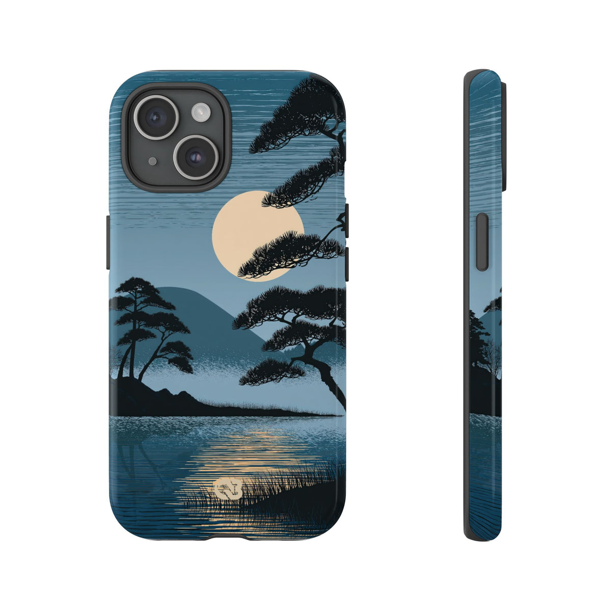 Blue Tough Phone Case for iPhone - Midnight Kyoto Pine