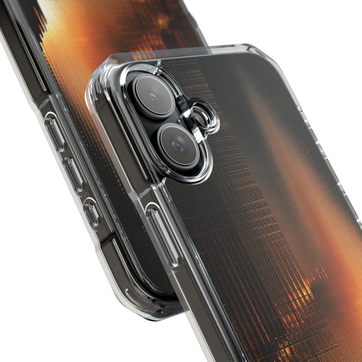 Luminous Grid · Clear Impact Magnetic Phone Case for iPhone · Black