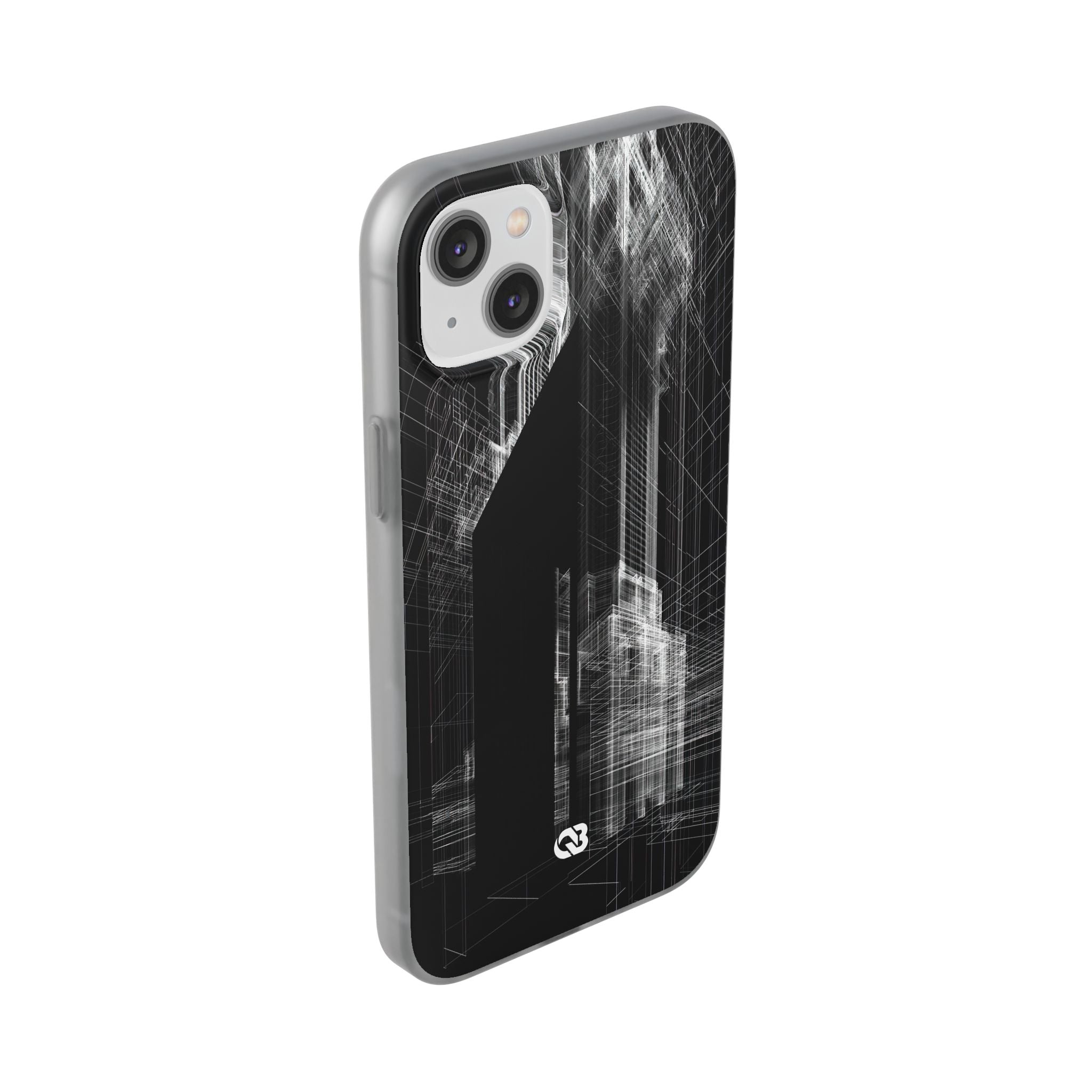 Black Lite Phone Case for iPhone - Ghost Urban Wireframe