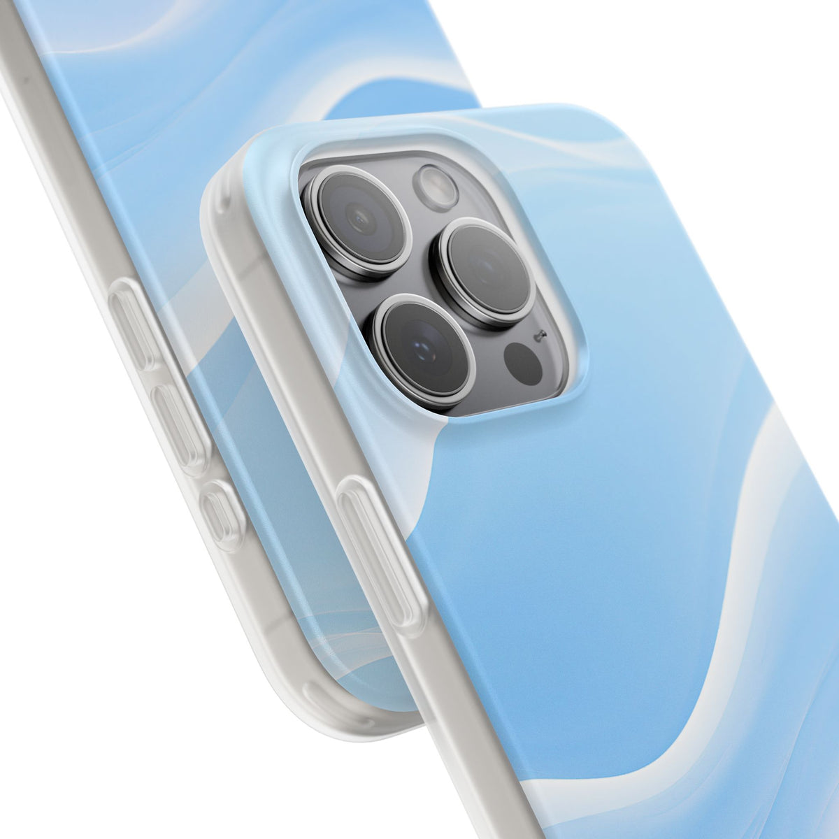 Blue Lite Phone Case for iPhone - Glacial Blue Silk