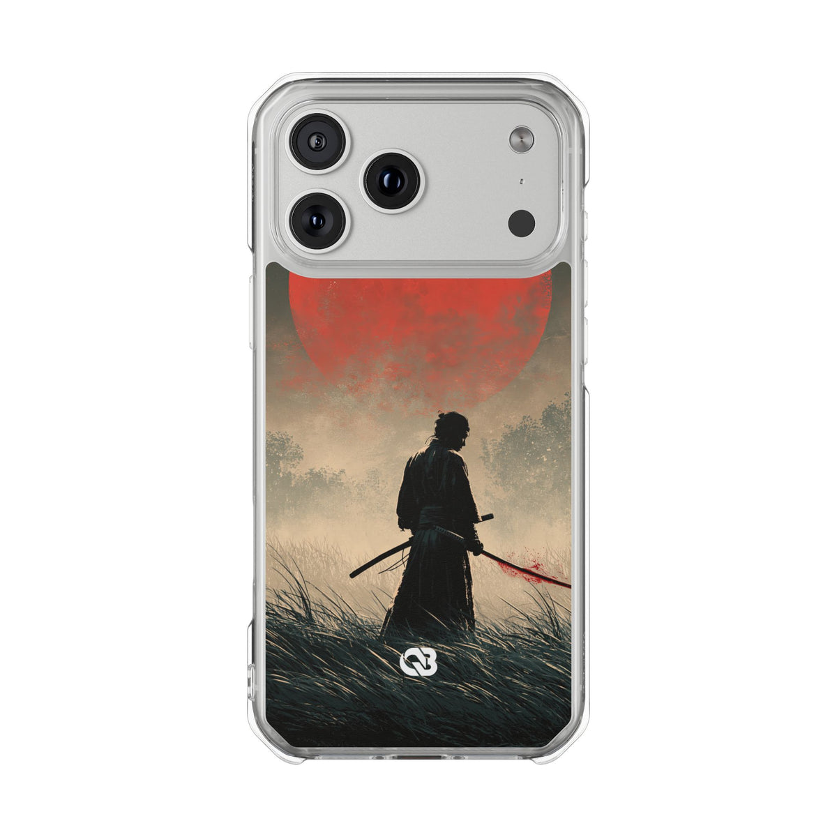Crimson Moon Ronin · Clear Impact Magnetic Phone Case for iPhone · Red