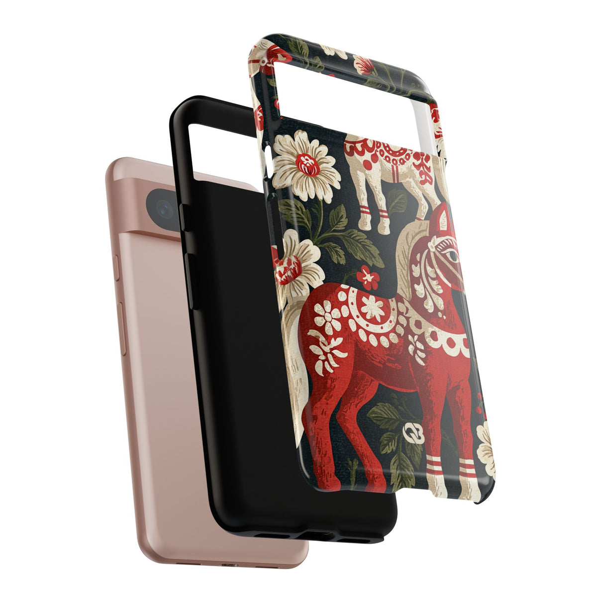 Nordic Dala Meadow · Tough Phone Case for Pixel · Red