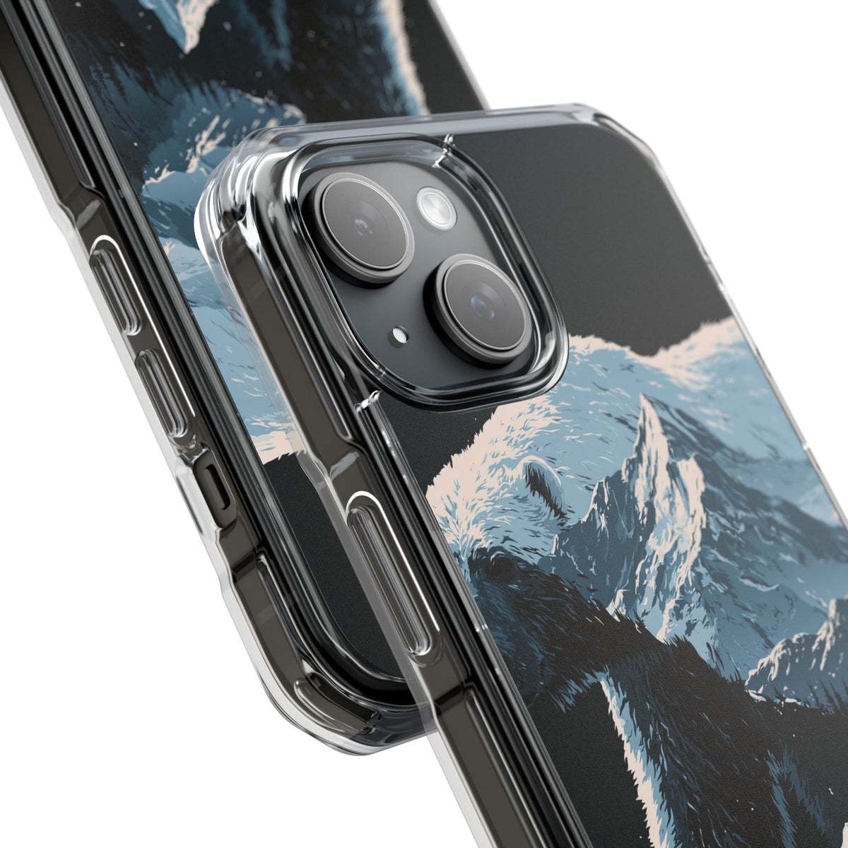 Nordic Arctic Bear · Clear Impact Magnetic Phone Case for iPhone · Black