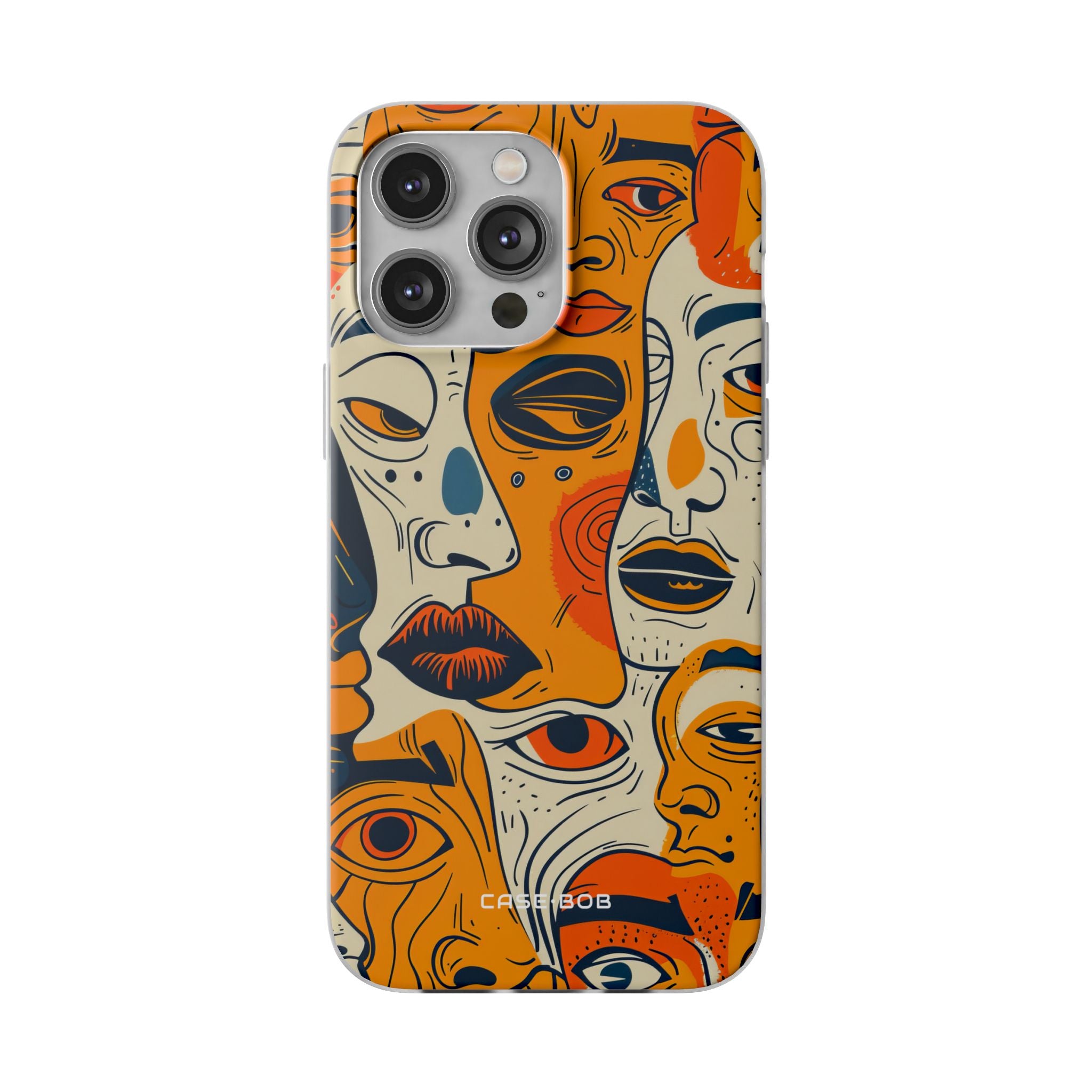 Tangled Faces Sunset iPhone 14 Pro Max -pehmeä suojakotelo