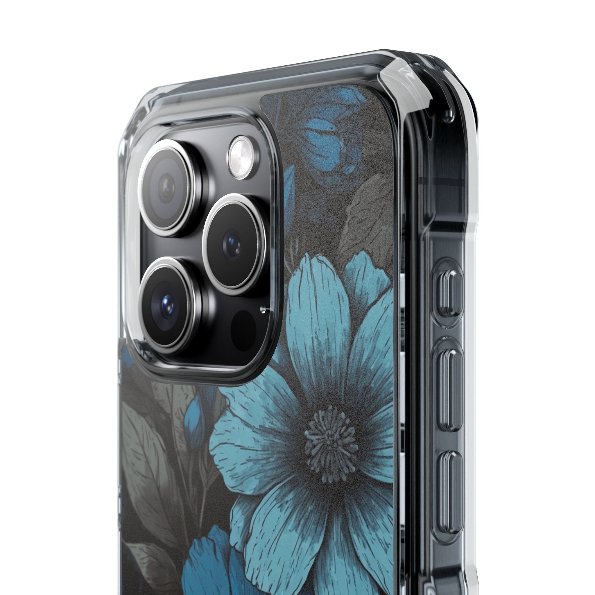Obsidian Blue Petals · Impact Telefoncover til iPhone · Magsafe