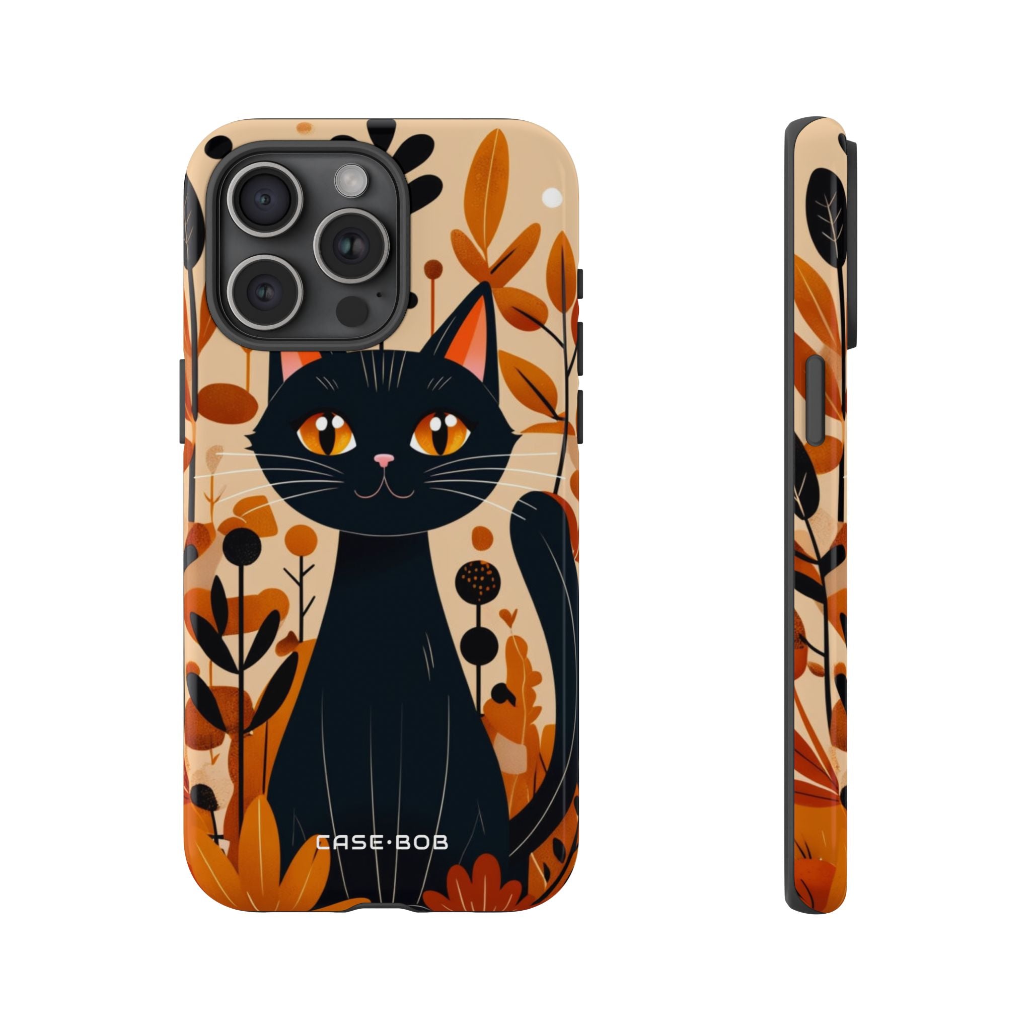Black Cat Glow iPhone 15 Pro Max Case - Tough