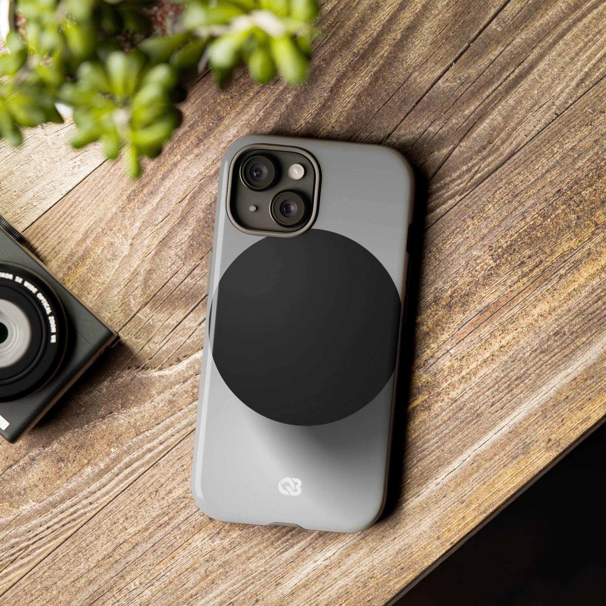 Grey Tough Phone Case for iPhone - Matte Onyx Sphere