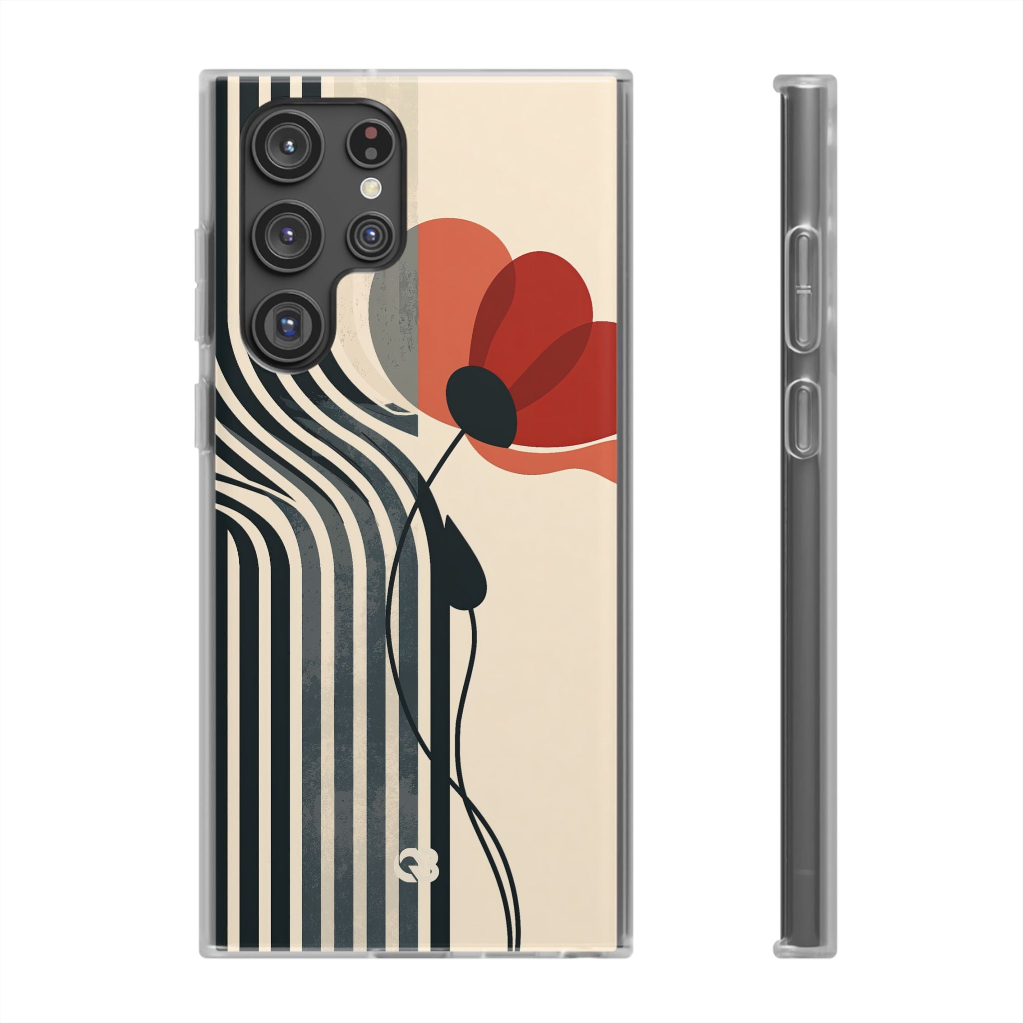 Beige Lite Phone Case for Samsung - Crimson Line Bloom