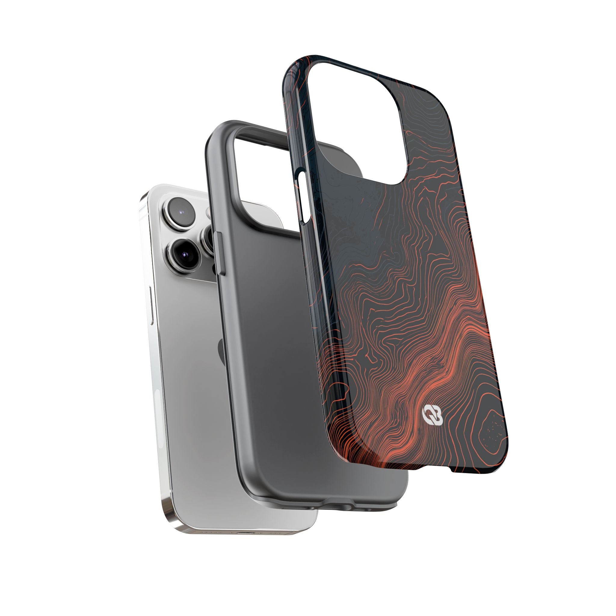 Black Tough Phone Case for iPhone - Volcanic Basalt Map