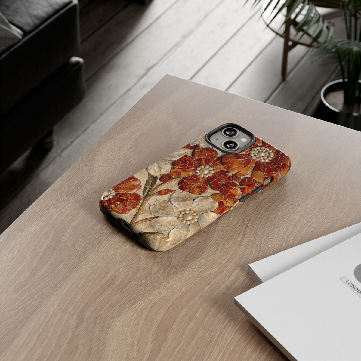 Carnelian Pearl Bloom · Tough Phone Case for iPhone · Orange