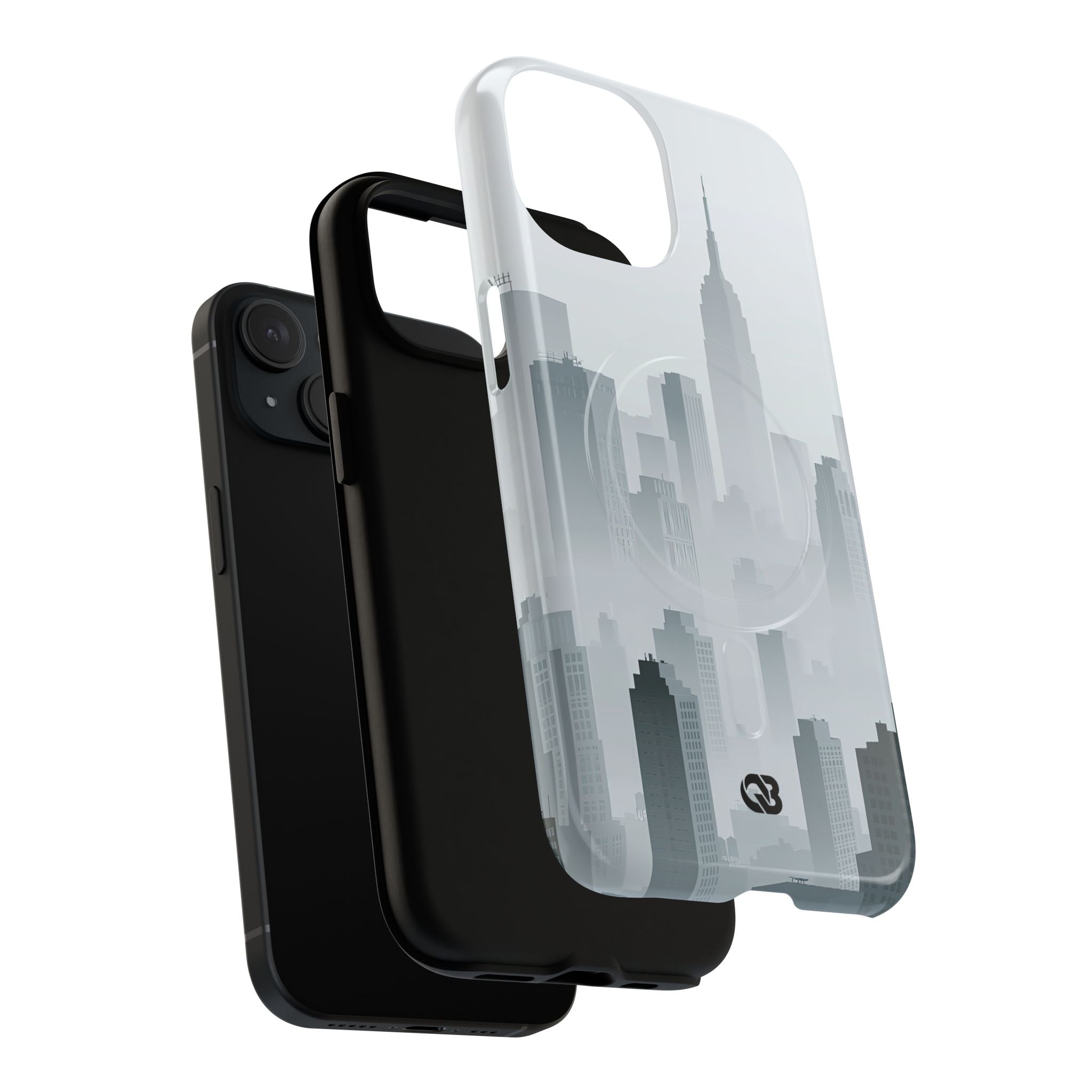 Grey Tough 2.0 Magsafe Phone Case for iPhone - Steel Mist Skyline