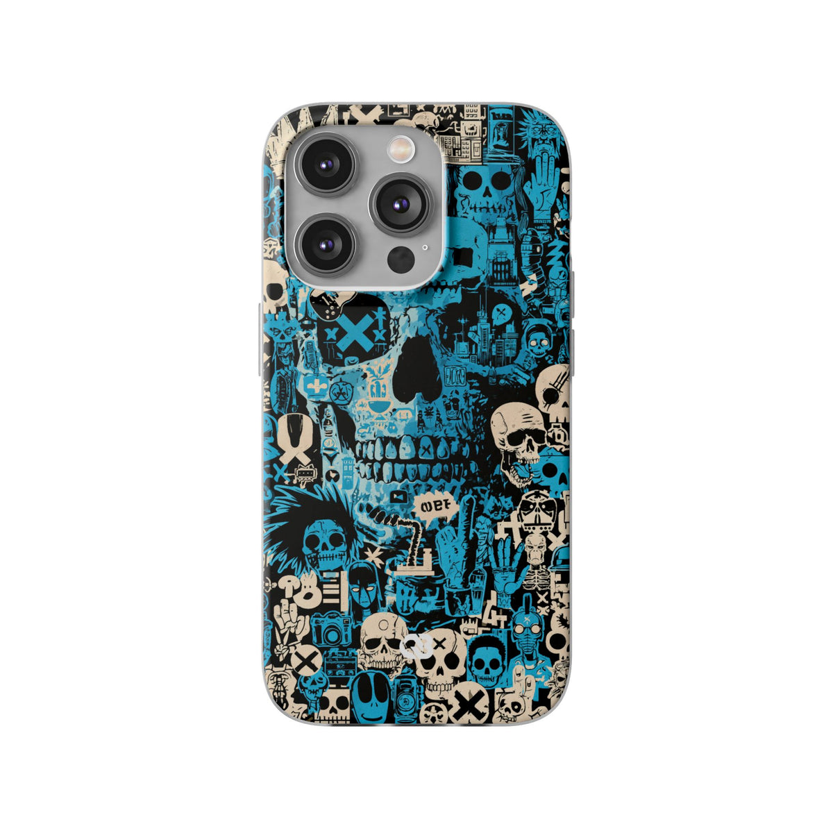 Electric Skull Graffiti · Lite Phone Case for iPhone · Blue