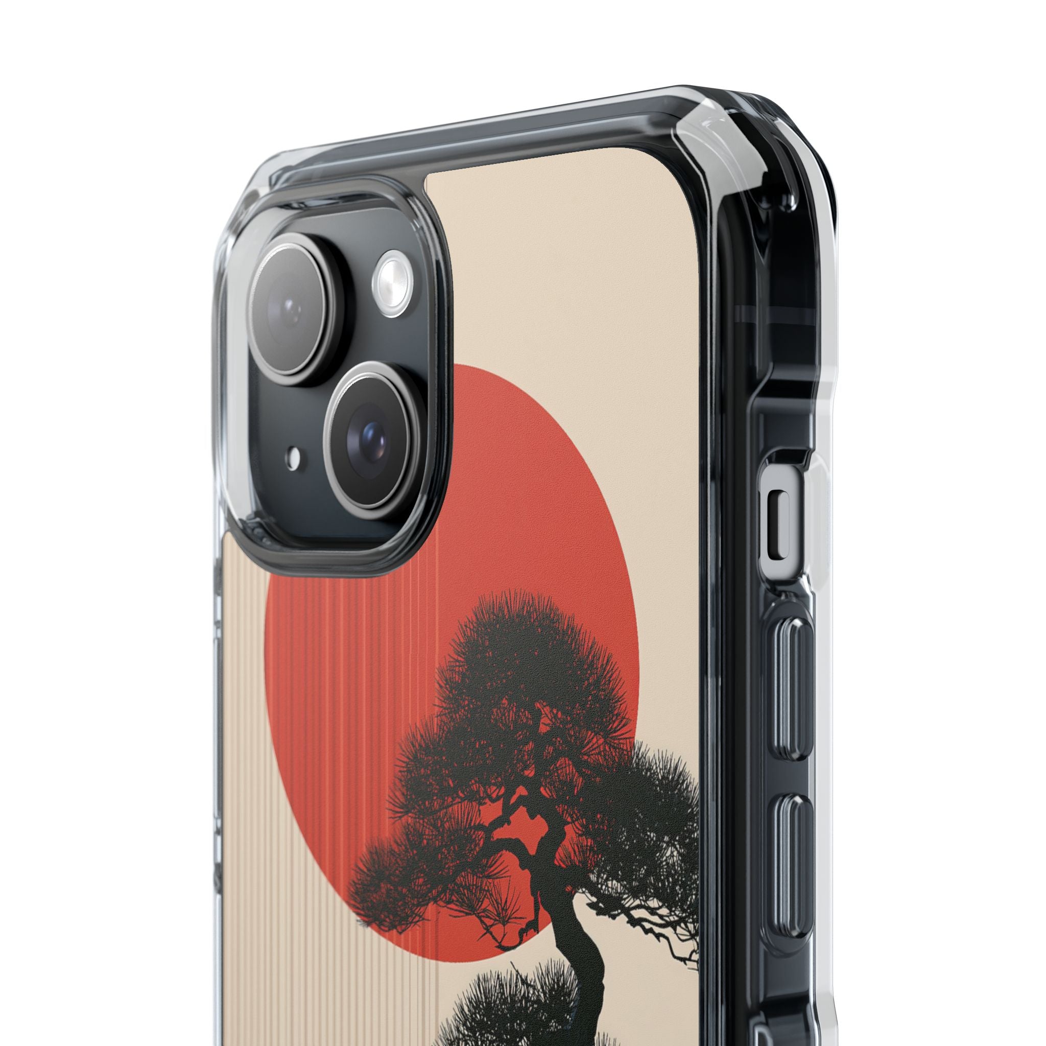 Beige Impact MagSafe Phone Case for iPhone - Kyoto Crimson Pine
