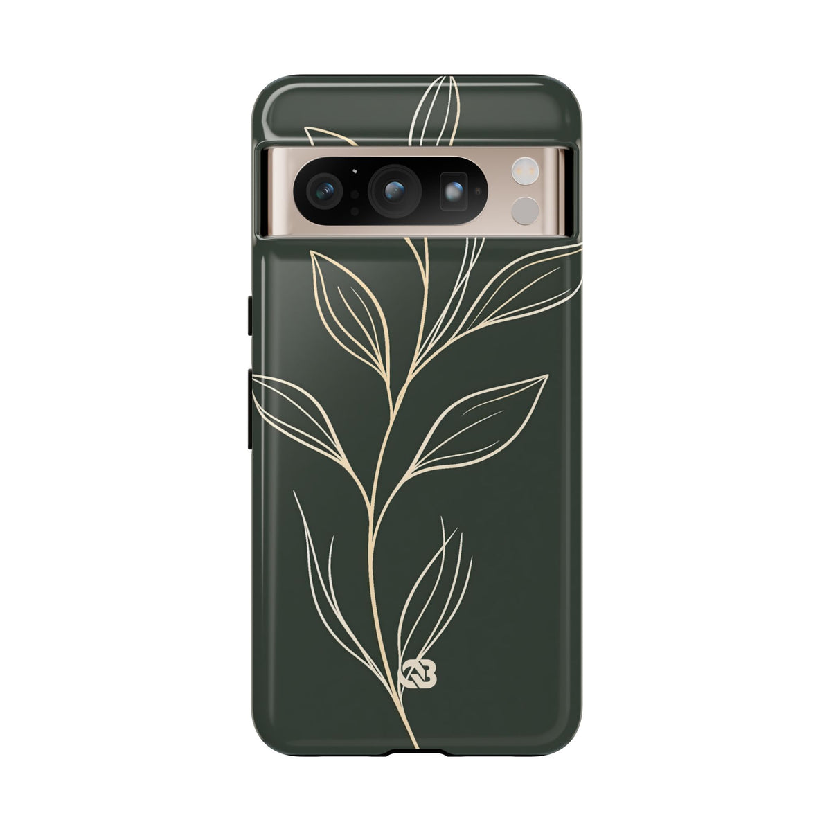 Minimal Botanical Stem · Tough Phone Case for Pixel · Green