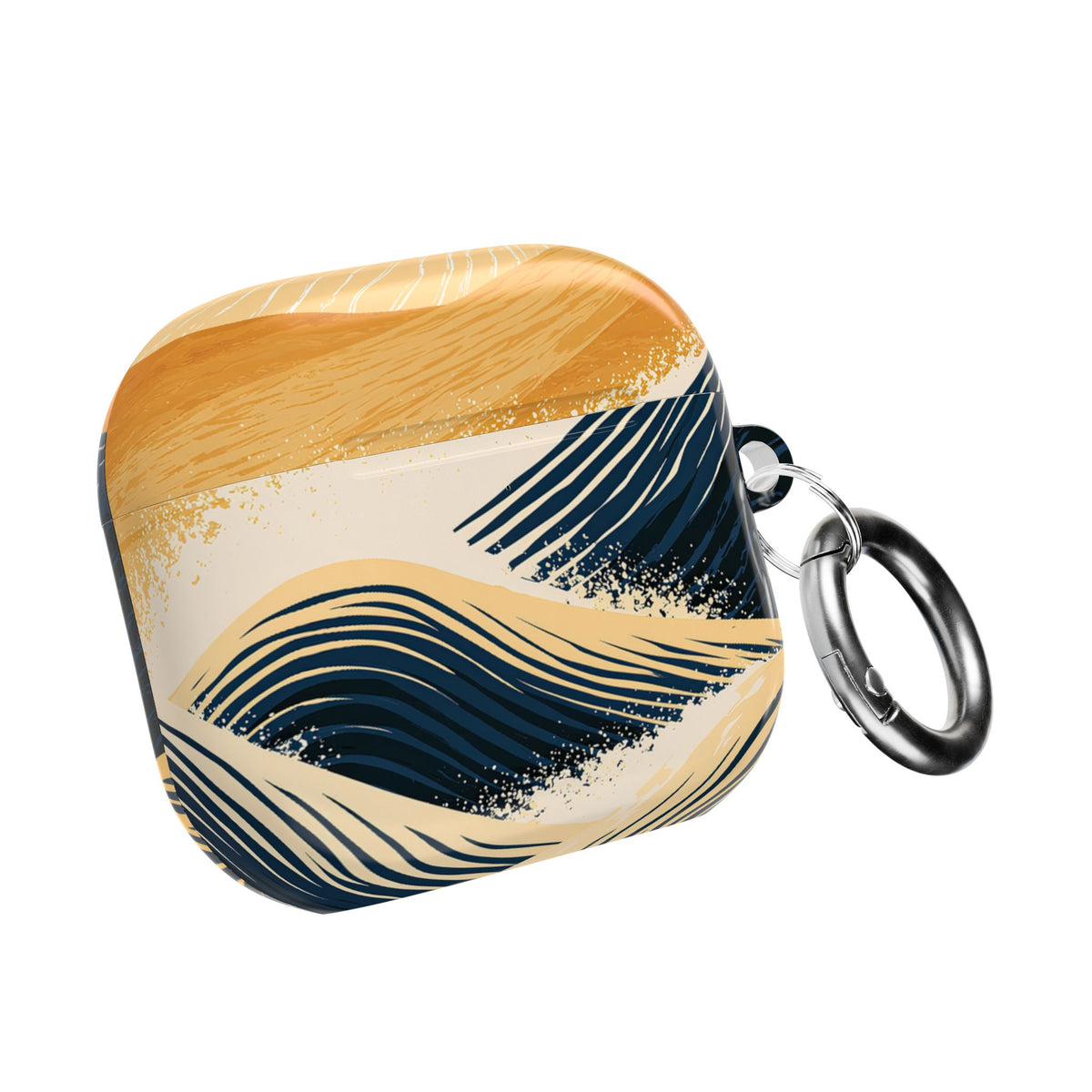 Golden Horizon Waves · Hard Case for AirPods & AirPods Pro · Blue