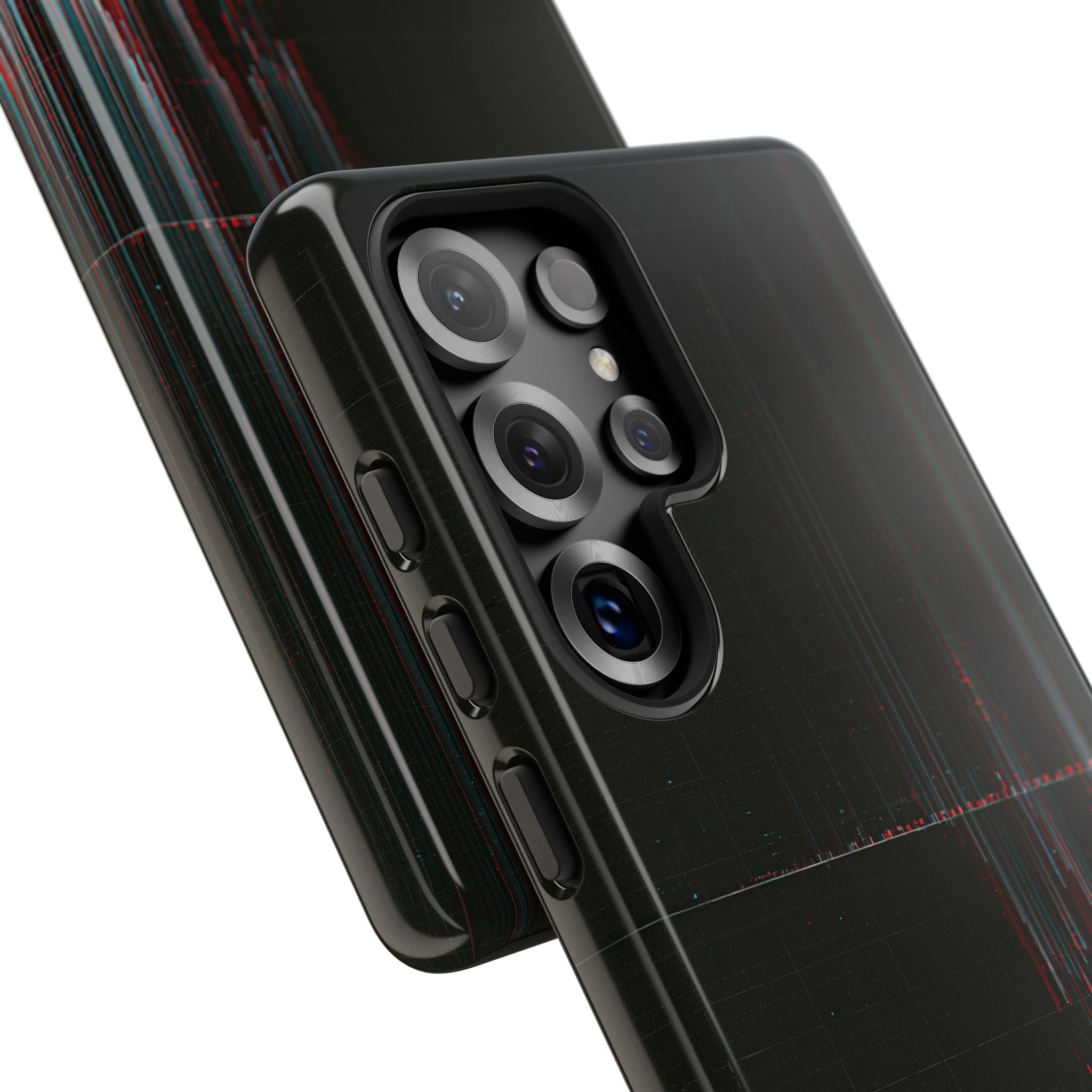 Black Tough Phone Case for Samsung - Corrupted Data Stream