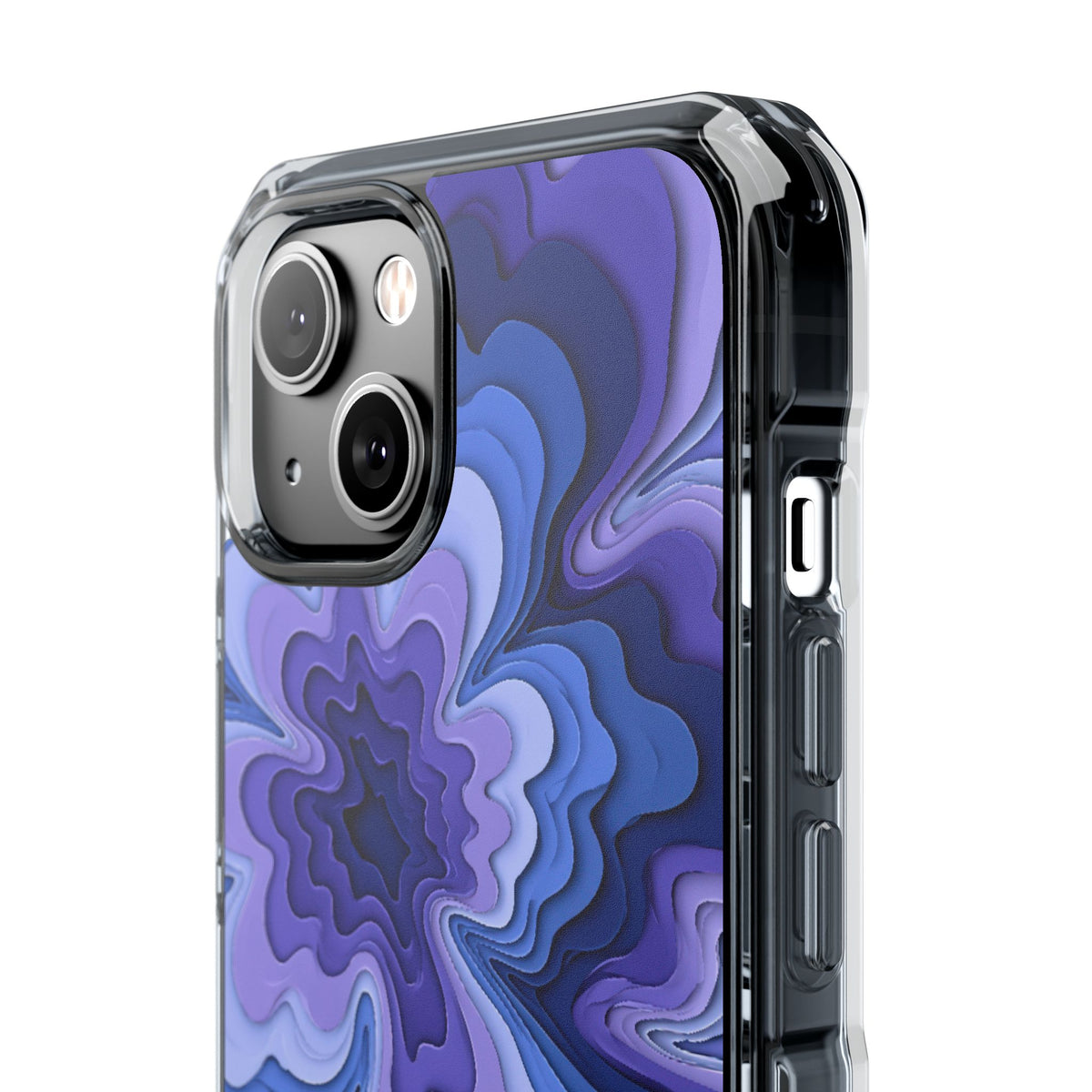 Periwinkle Strata Bloom · Clear Impact Magnetic Phone Case for iPhone · Purple