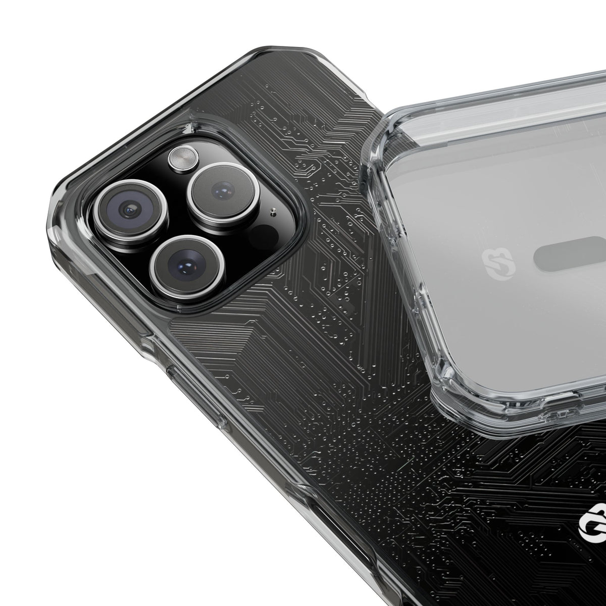 Obsidian Circuitry · Clear Impact Magnetic Phone Case for iPhone · Black