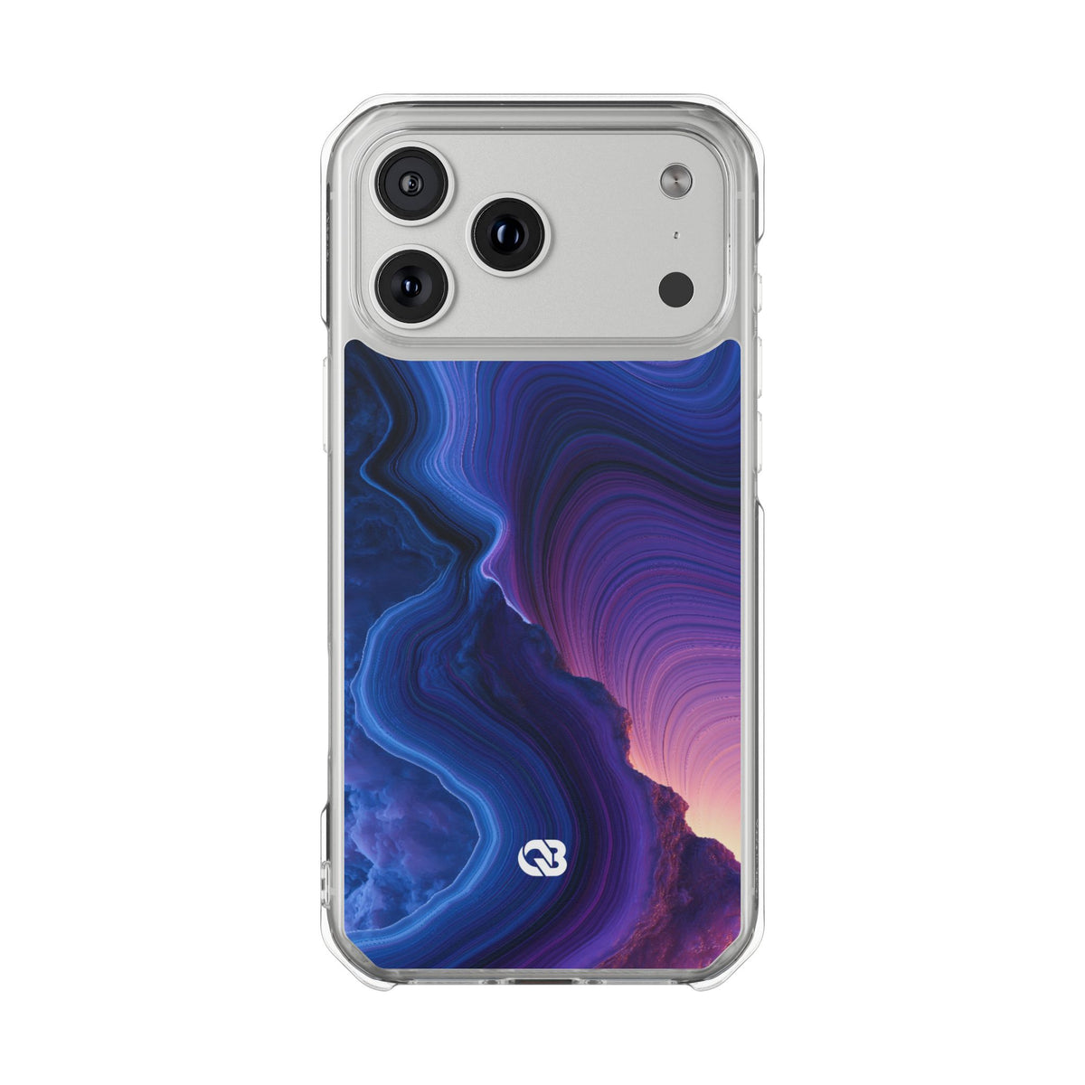 Radiant Strata · Clear Impact Magnetic Phone Case for iPhone · Blue