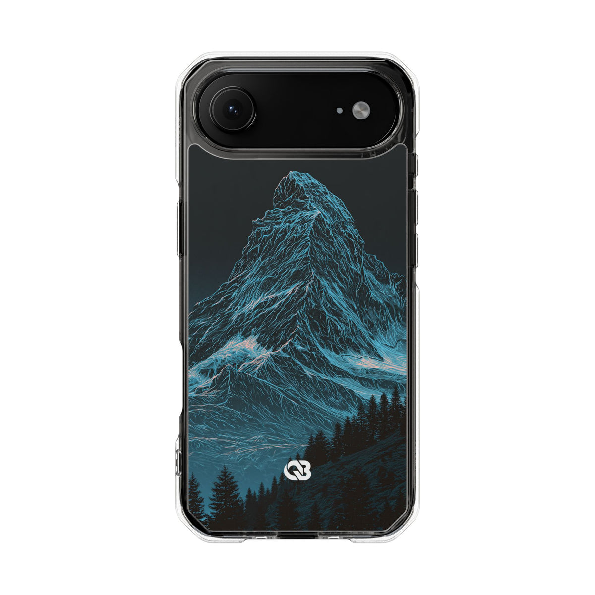 Glacial Alpine Peak · Clear Impact Magnetic Phone Case for iPhone · Blue
