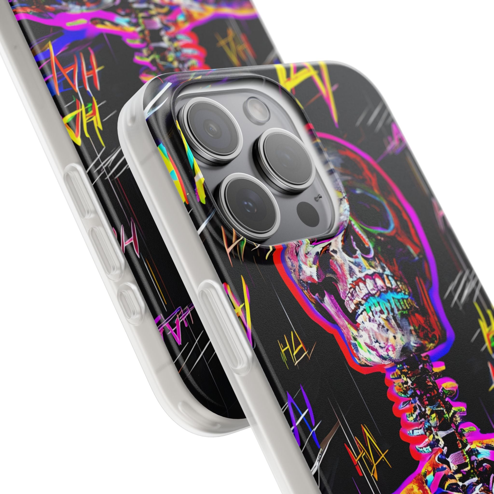 Neon Glitch Skeleton · Soft Handyhülle für iPhone