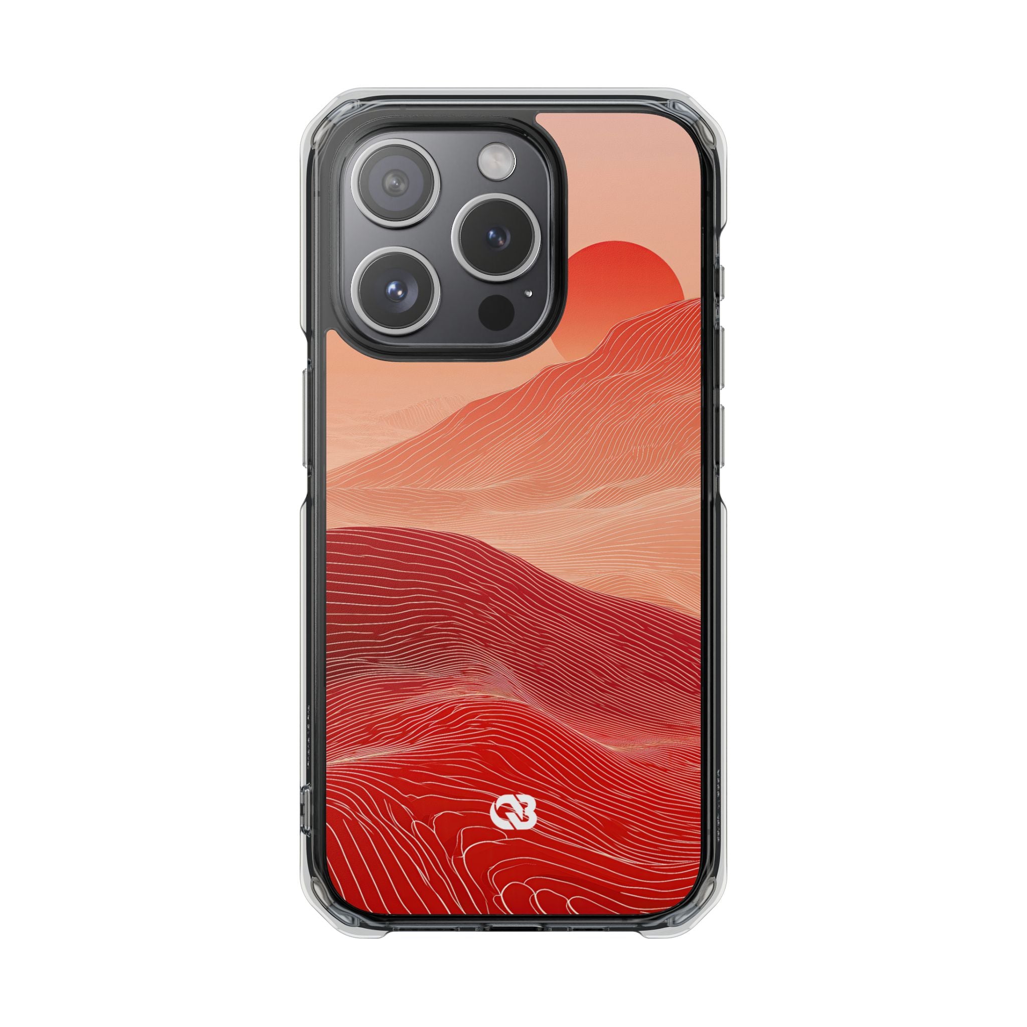 Red Impact MagSafe Phone Case for iPhone - Crimson Ridge Lines